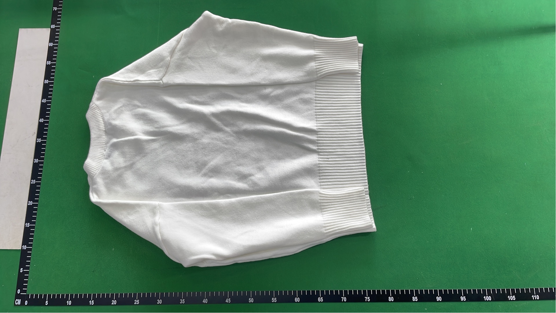 White Long Sleeve Sweatshirt with Red Patch Design