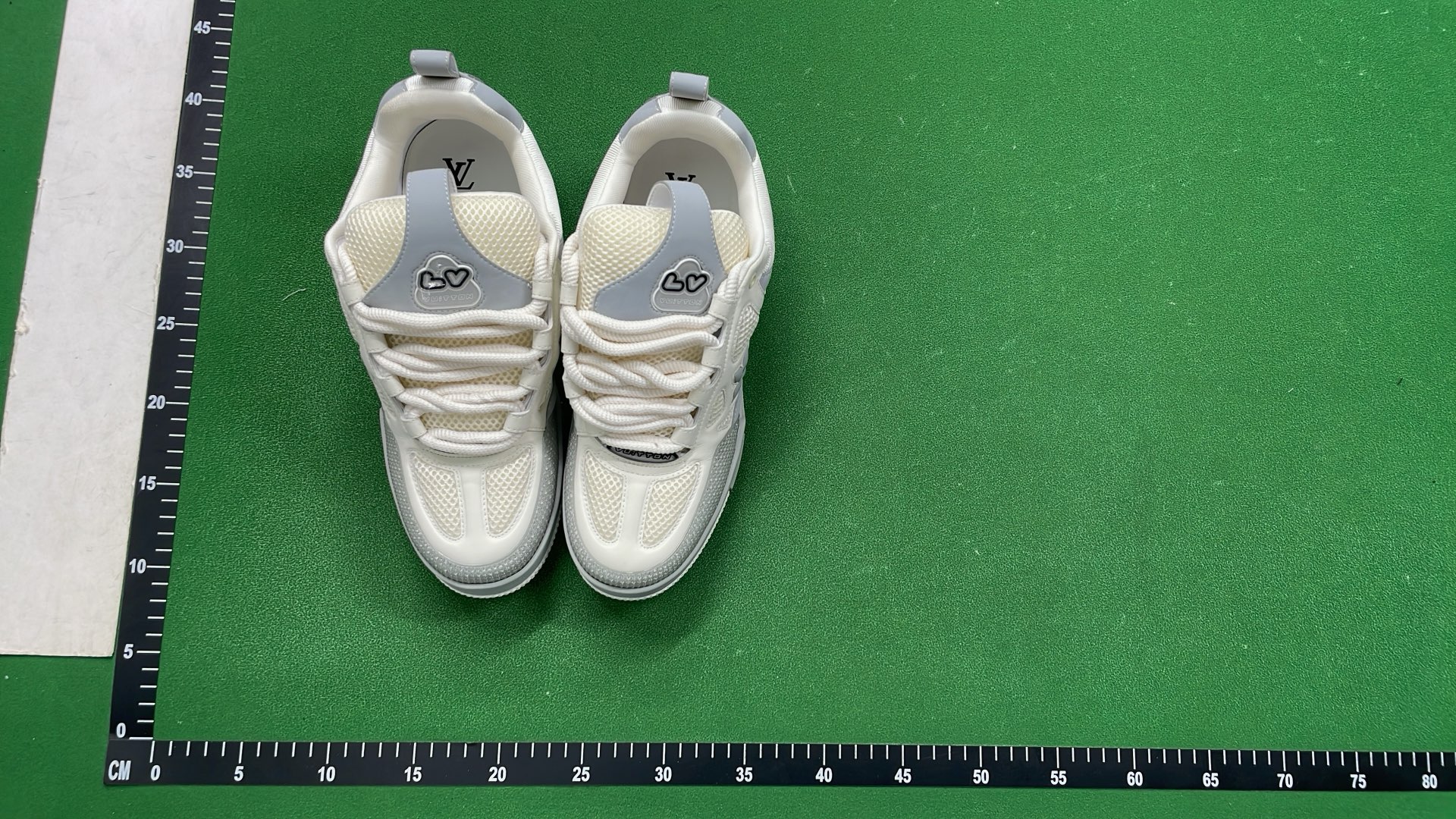 TOPMADE White and Beige Sneakers with Floral Design