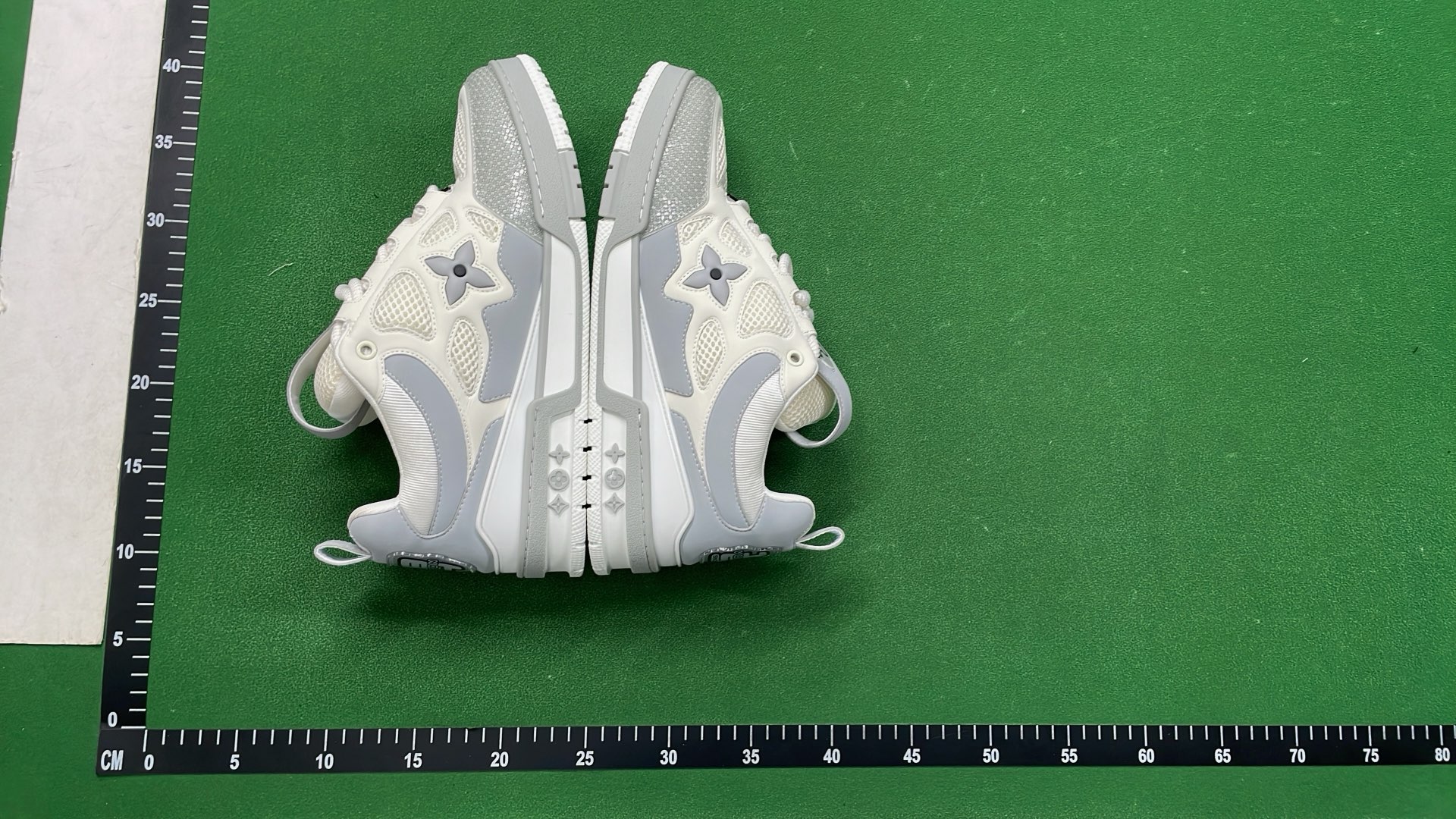 TOPMADE White and Beige Sneakers with Floral Design