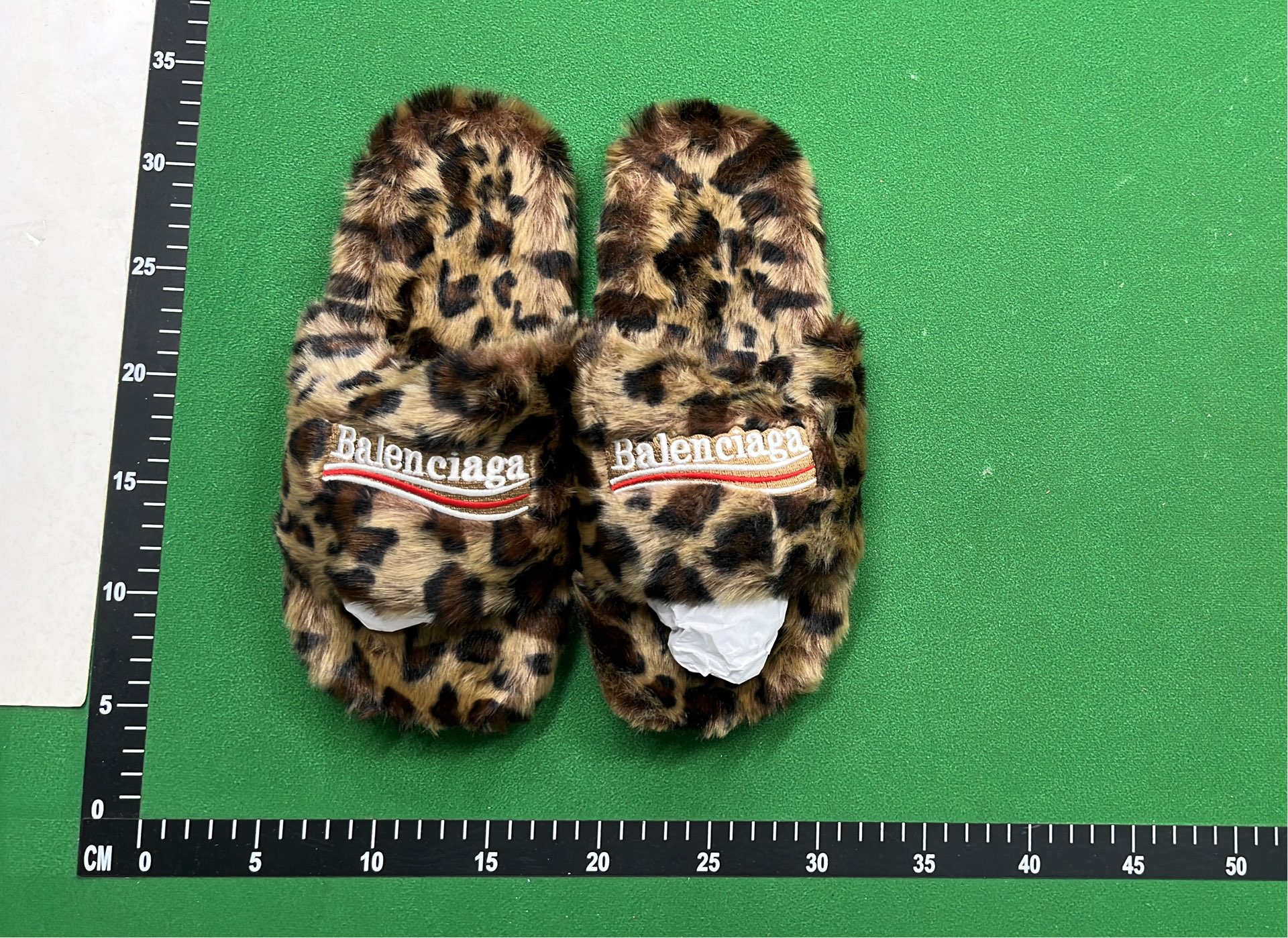 Balenciaga Black Fuzzy Slides with Logo Band