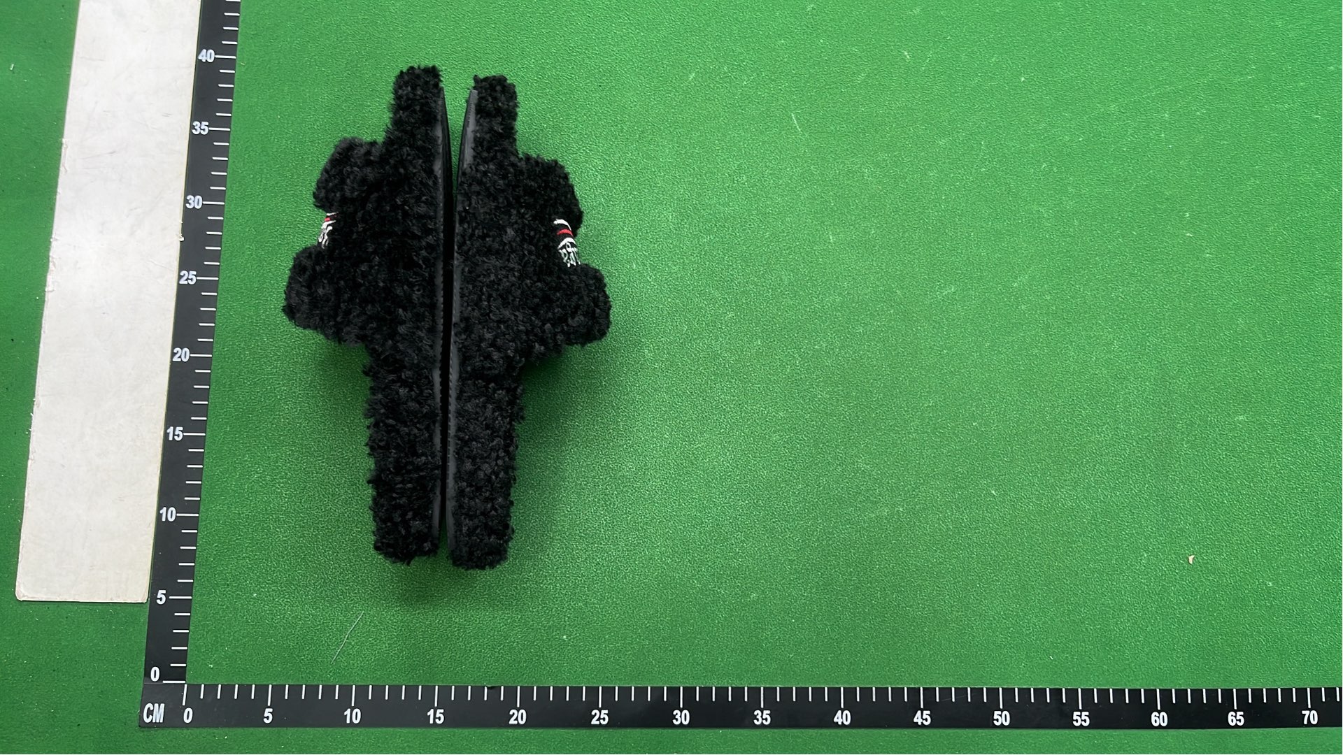 Balenciaga Black Fuzzy Slides with Logo Band