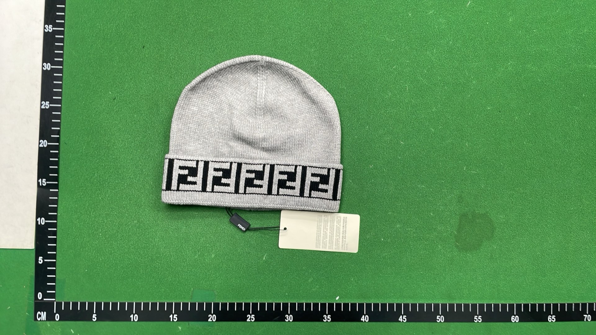 FENDI Logo Knit Beanie Hat - Black and Brown