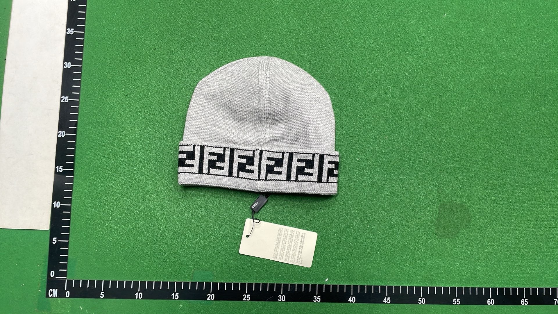 FENDI Logo Knit Beanie Hat - Black and Brown
