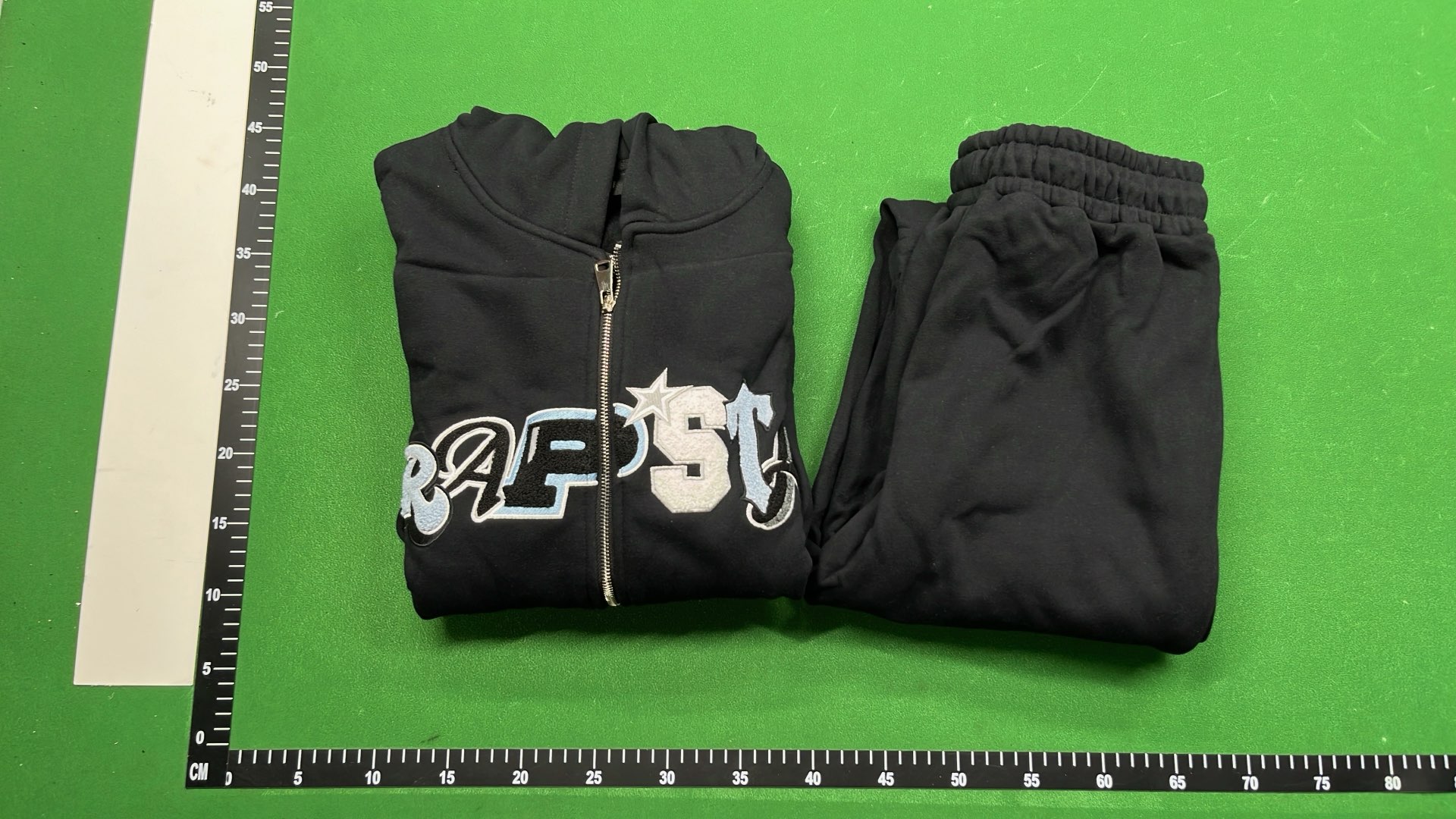 Black Zip-Up Hoodie and Jogger Set