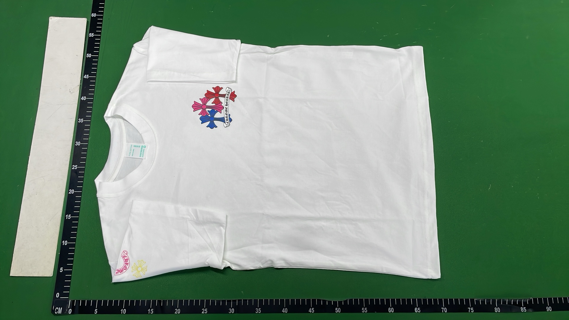 Chrome Hearts T-Shirt with Floral and Cross Design
