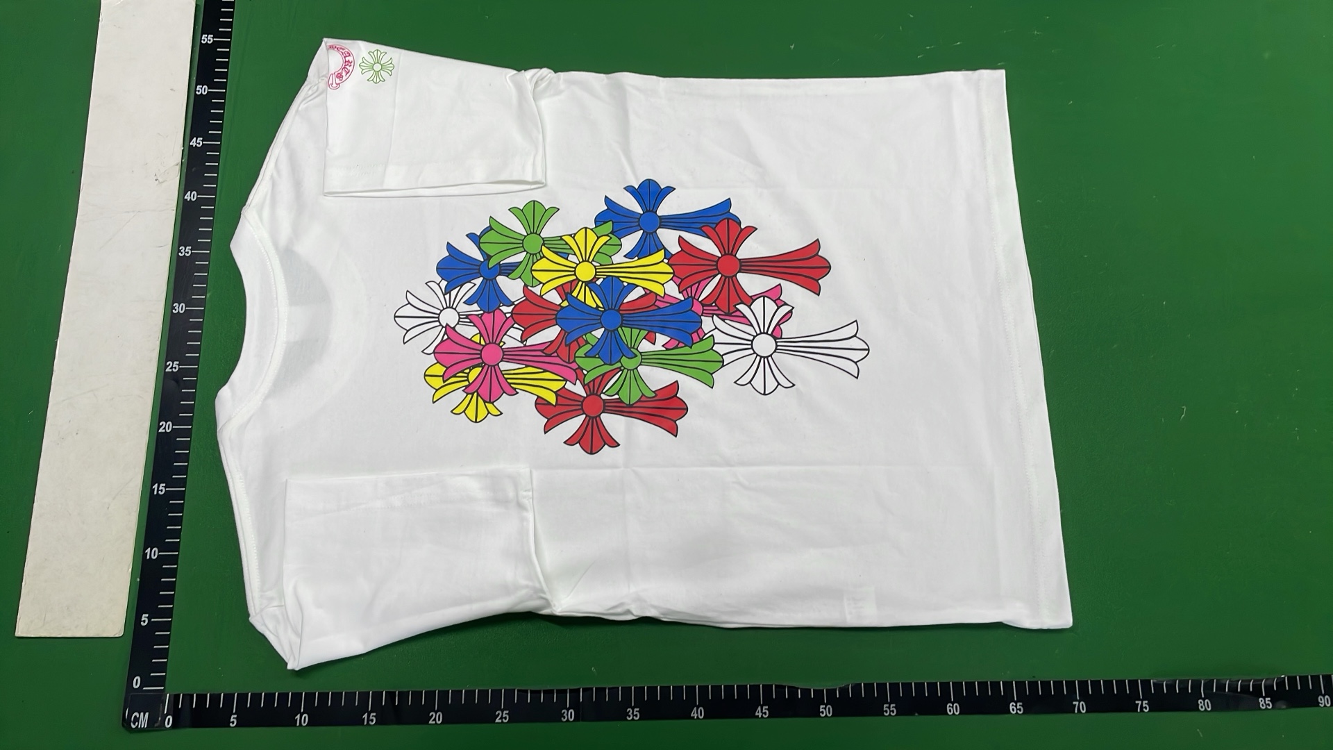 Chrome Hearts T-Shirt with Floral and Cross Design
