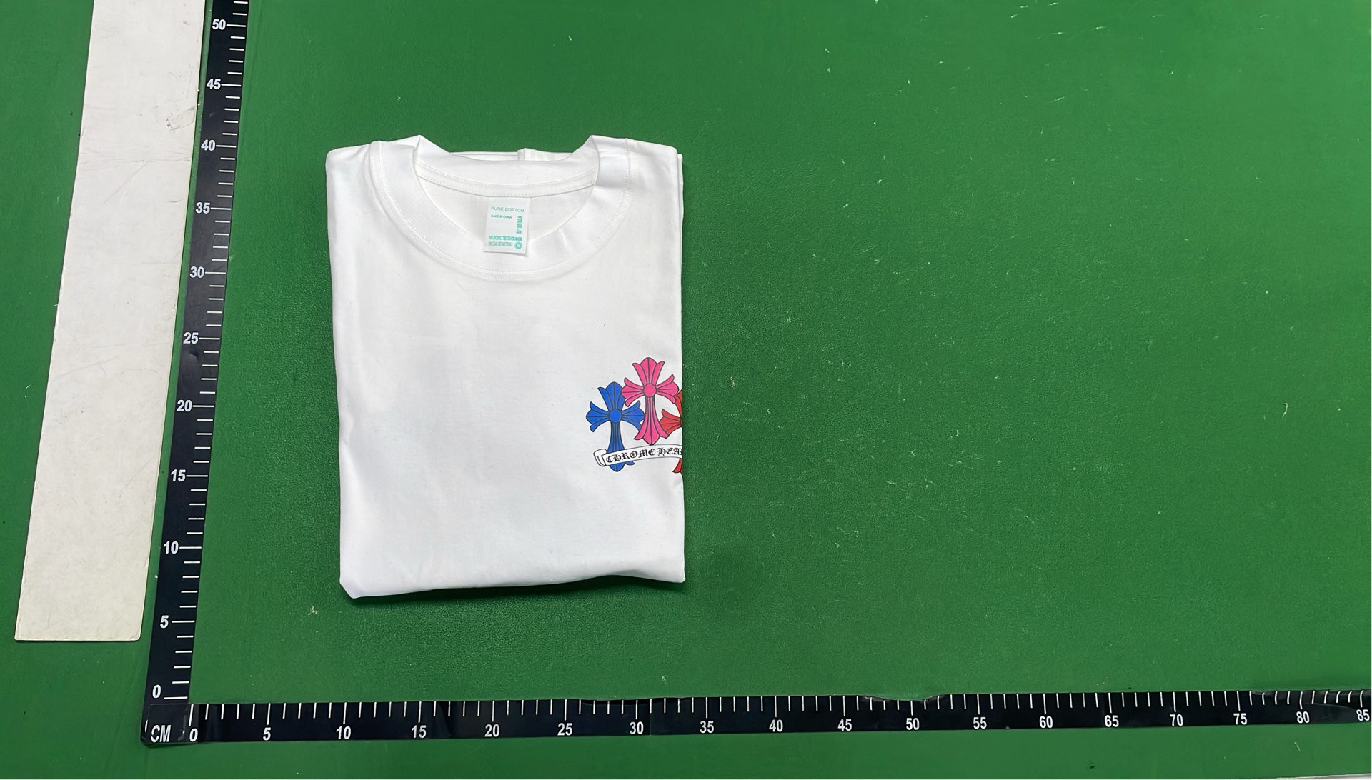 Chrome Hearts T-Shirt with Floral and Cross Design