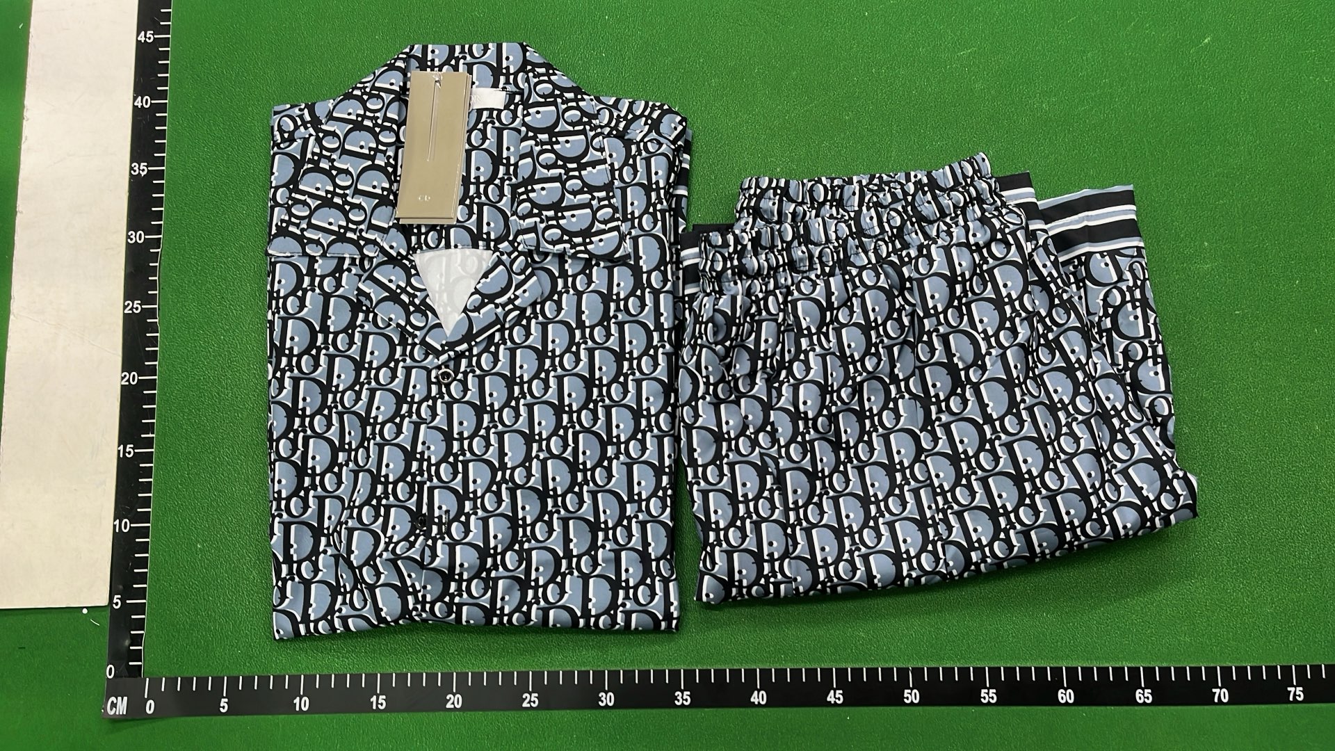 Dior Blue Floral Print Shirt and Shorts Set