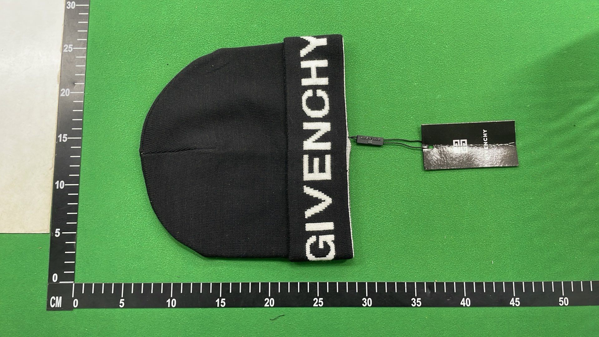 Givenchy Black Beanie Hat with White Logo Knit Cap