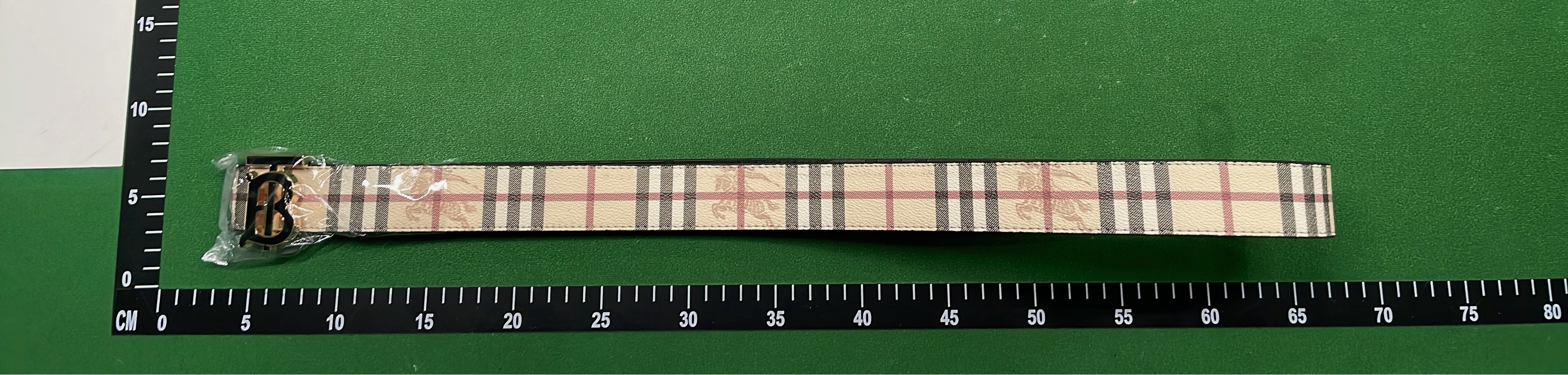 Burberry Iconic Check Belt with Monogram Buckle
