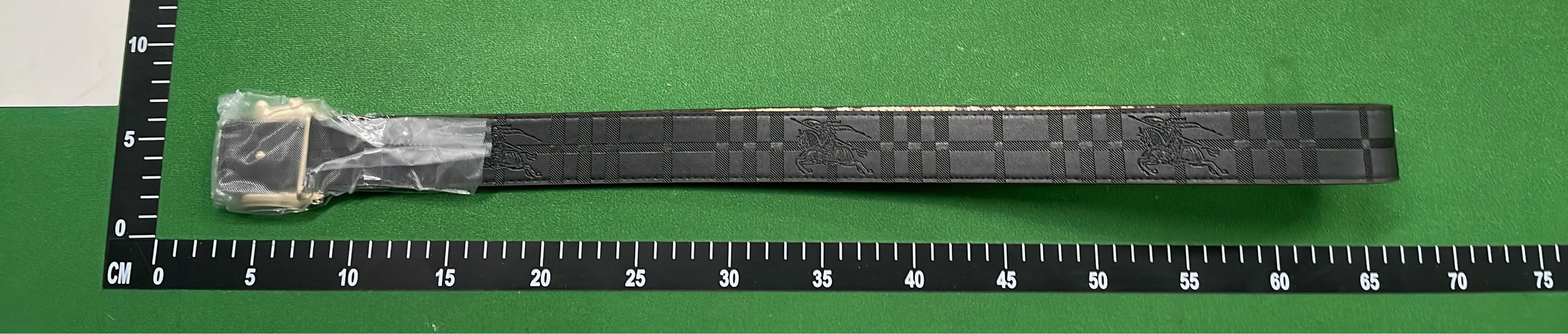Burberry Iconic Check Belt with Monogram Buckle