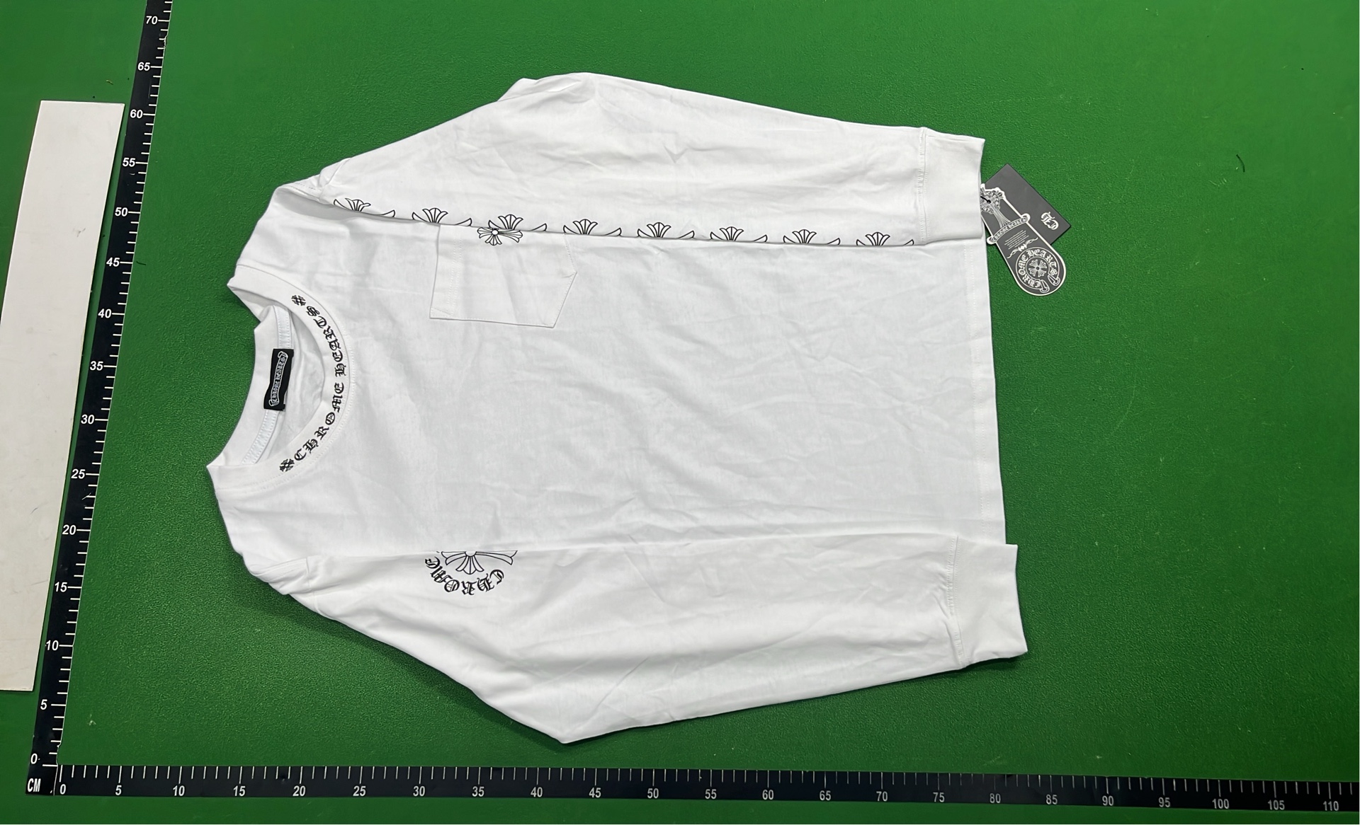 White Long Sleeve T-Shirt with Gothic Lettering