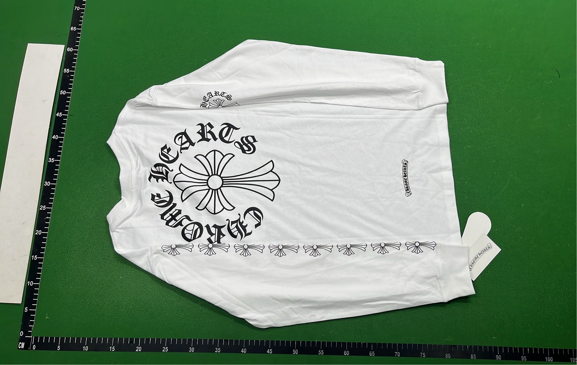 White Long Sleeve T-Shirt with Gothic Lettering