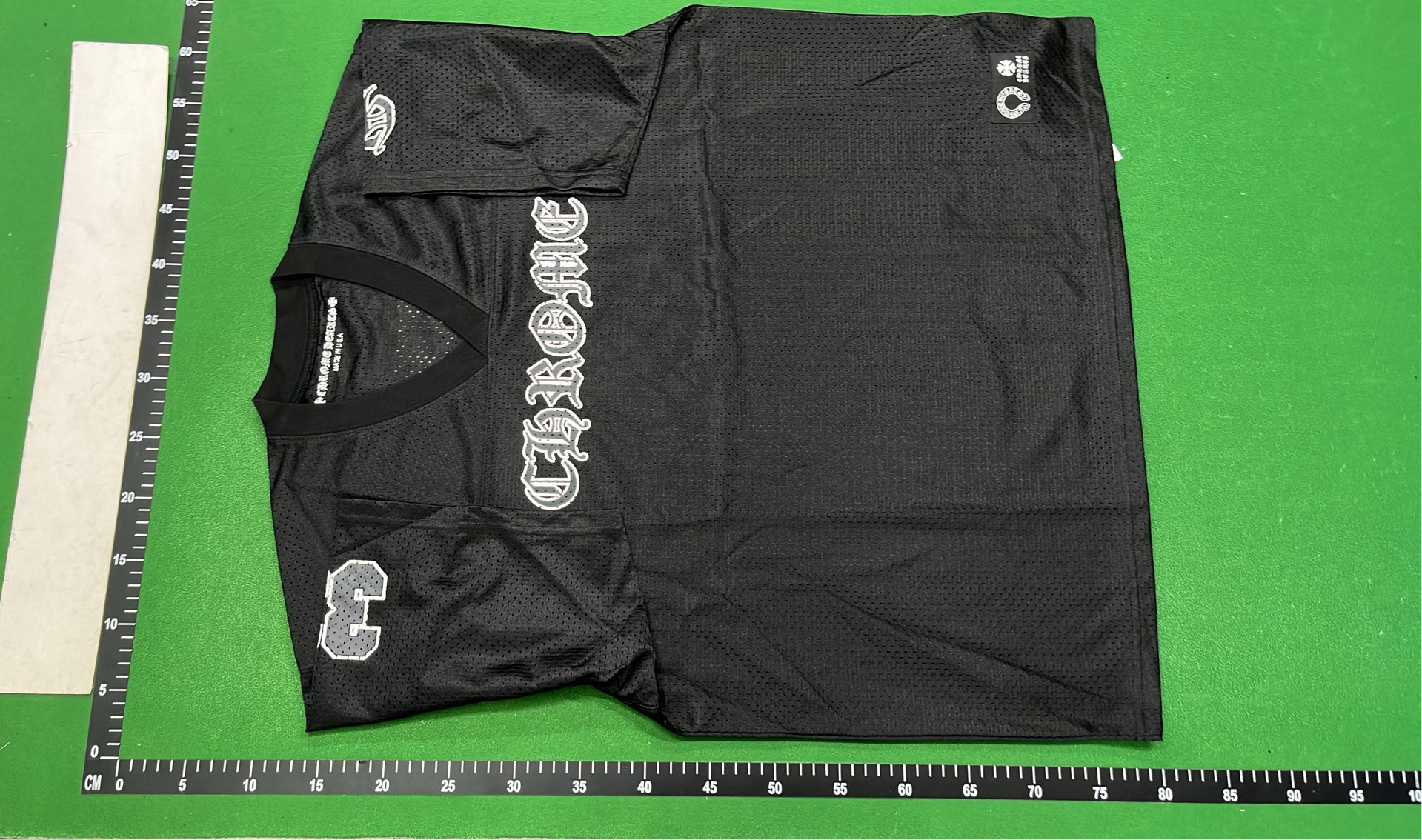 Black Mesh Shorts with Embroidered Logo
