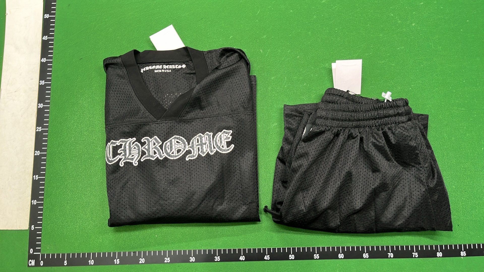 Black Mesh Shorts with Embroidered Logo