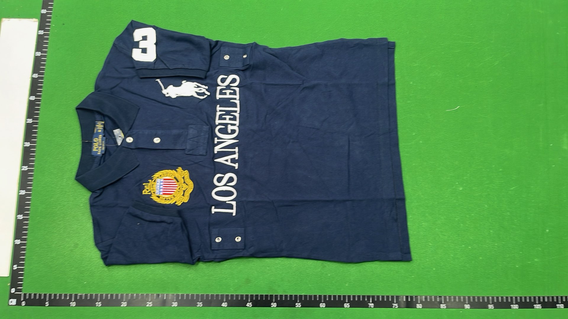 Black New York Polo Shirt with Big Number 5 Design
