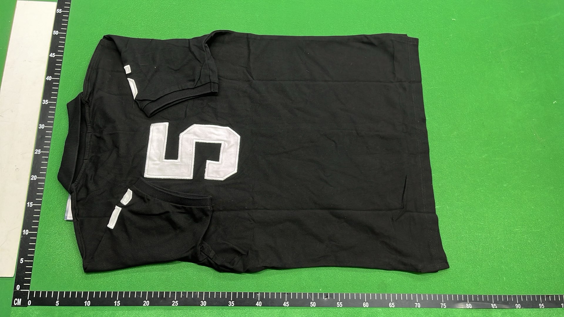 Black New York Polo Shirt with Big Number 5 Design