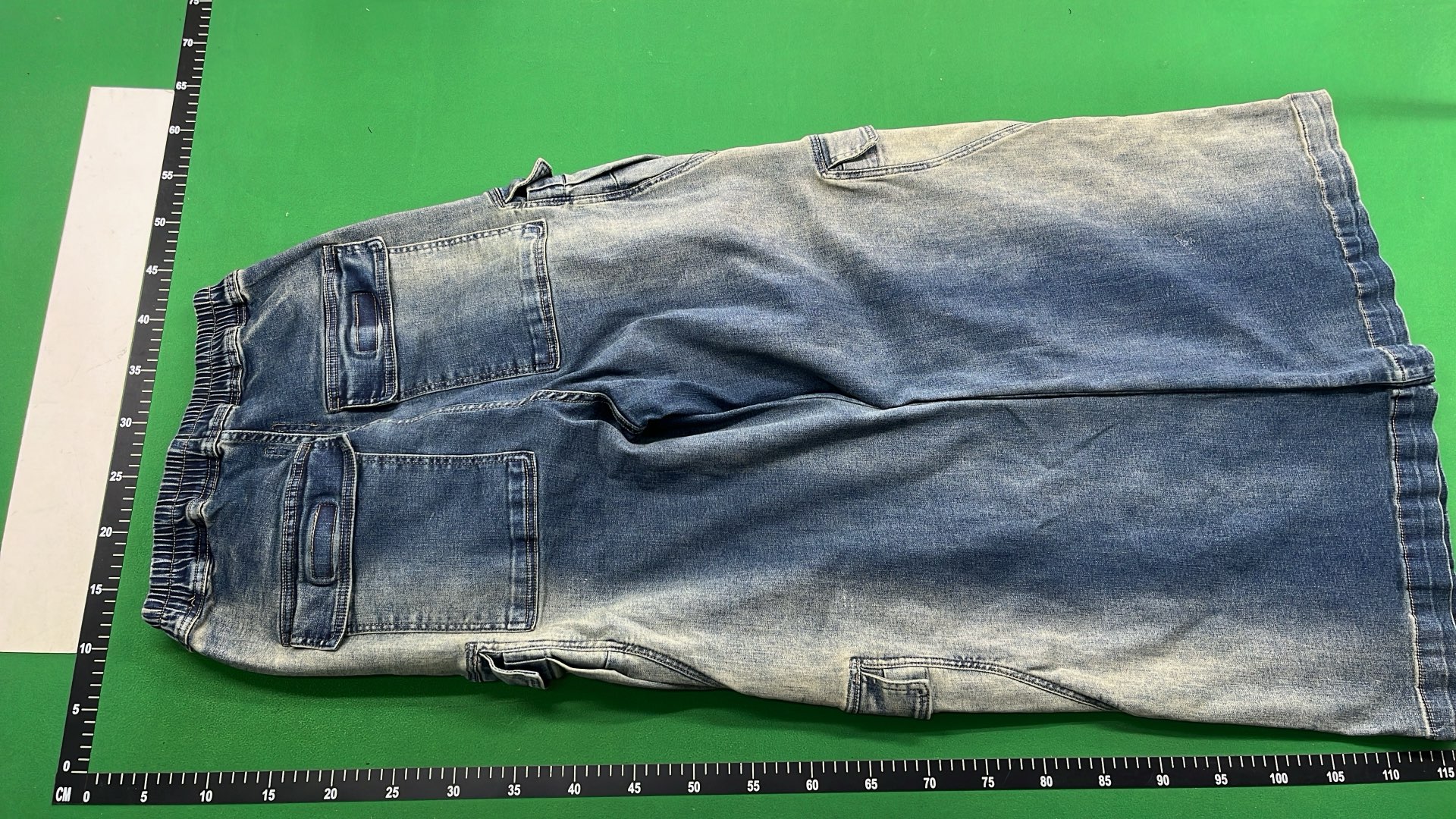 Denim Cargo Pants with Drawstring Waist and Multiple Pockets