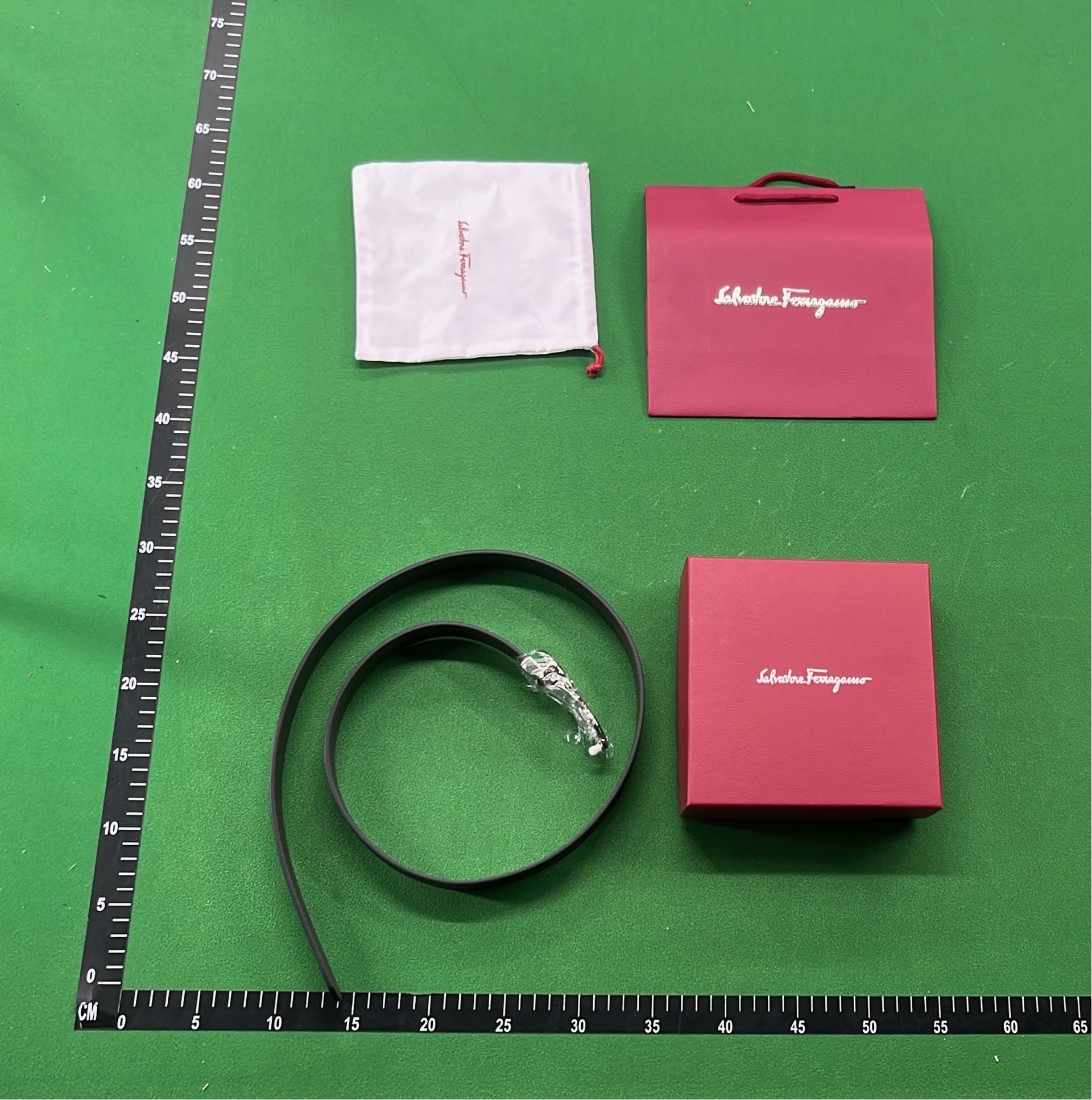 Salvatore Ferragamo Gancini Belt with Gold Silver Buckle