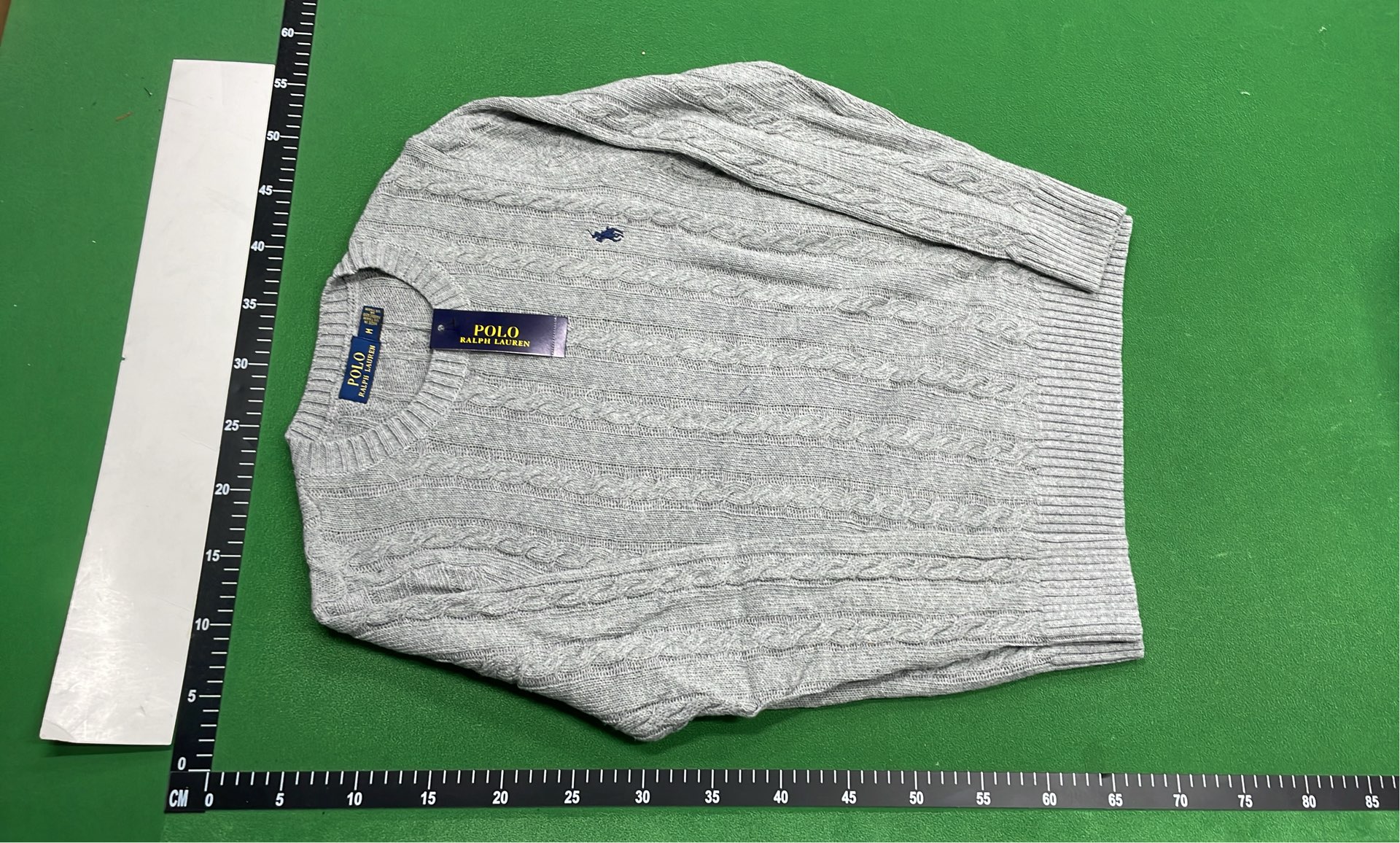 Red Cable Knit Sweater with Embroidered Logo