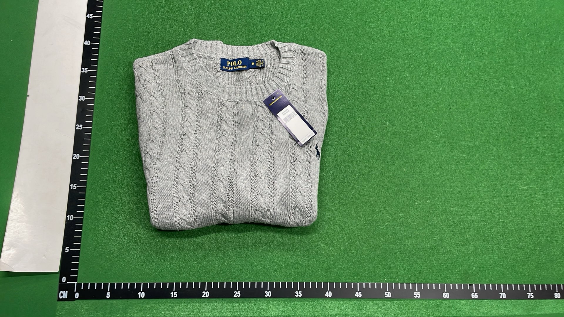 Red Cable Knit Sweater with Embroidered Logo