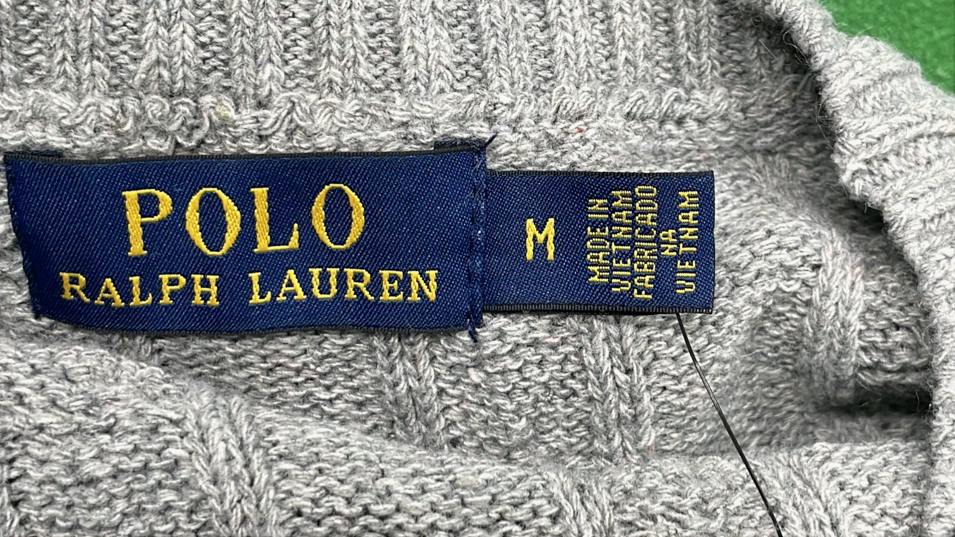 Red Cable Knit Sweater with Embroidered Logo