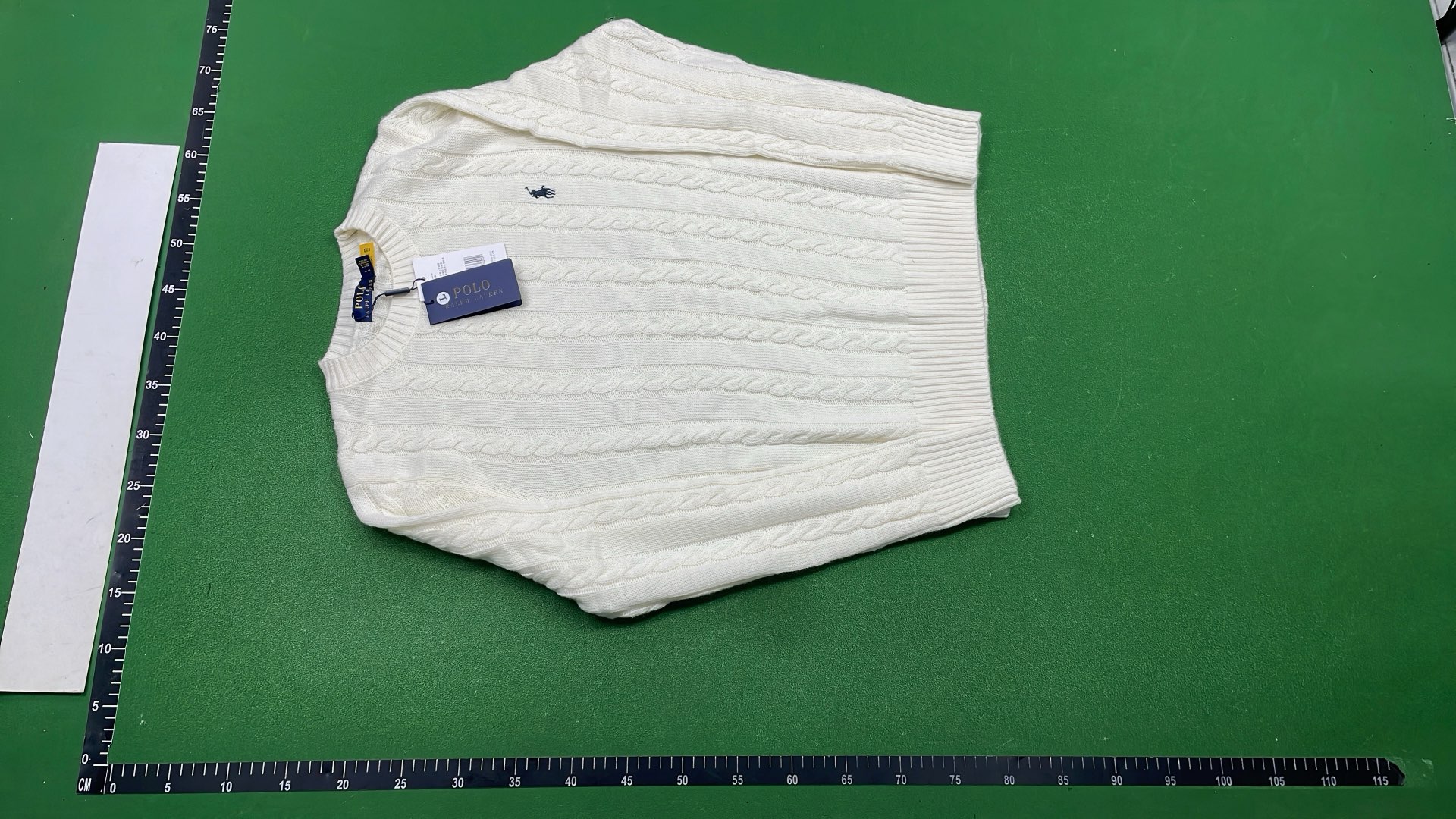 Red Cable Knit Sweater with Embroidered Logo