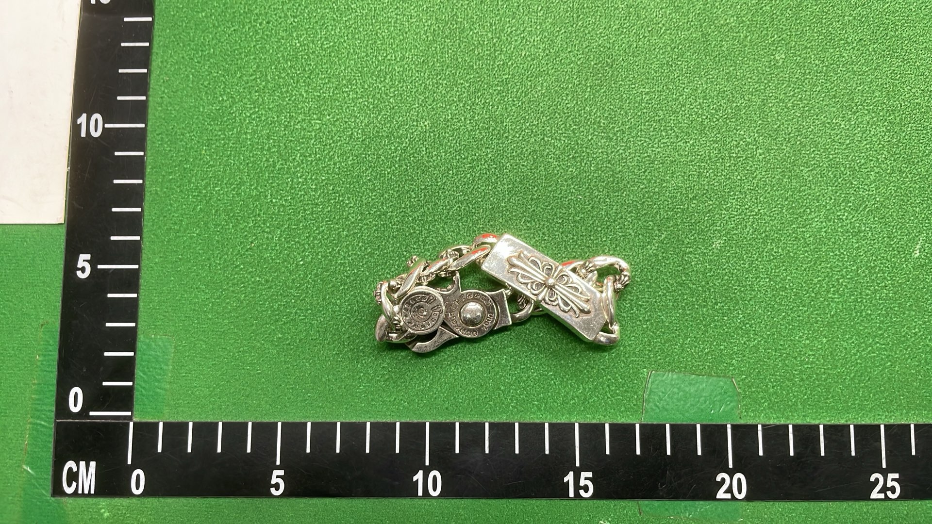 Sterling Silver Dice Charm Bracelet for Men - Punk Style Chain Link