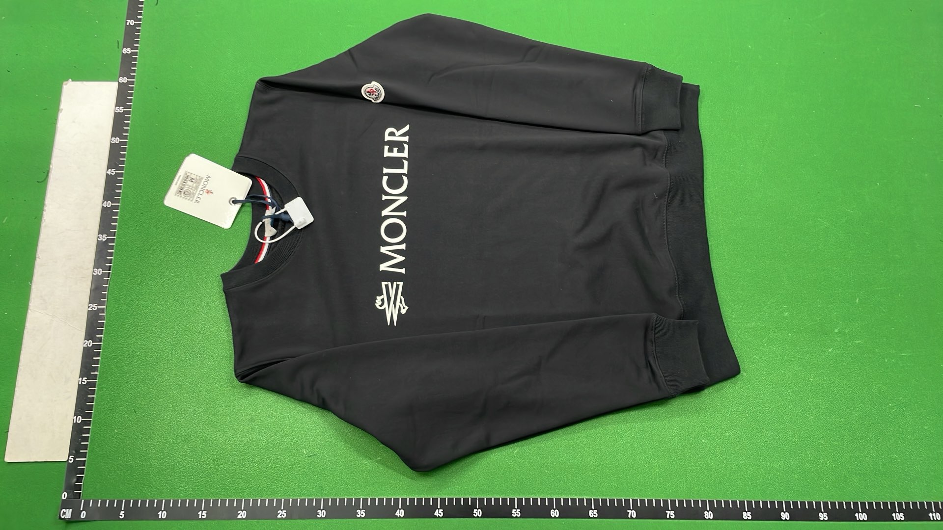 Moncler White Sweatshirt with Red Logo Print