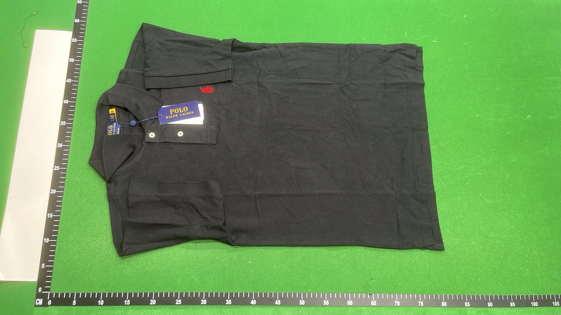 Black Polo Shirt with Gold Pony Logo