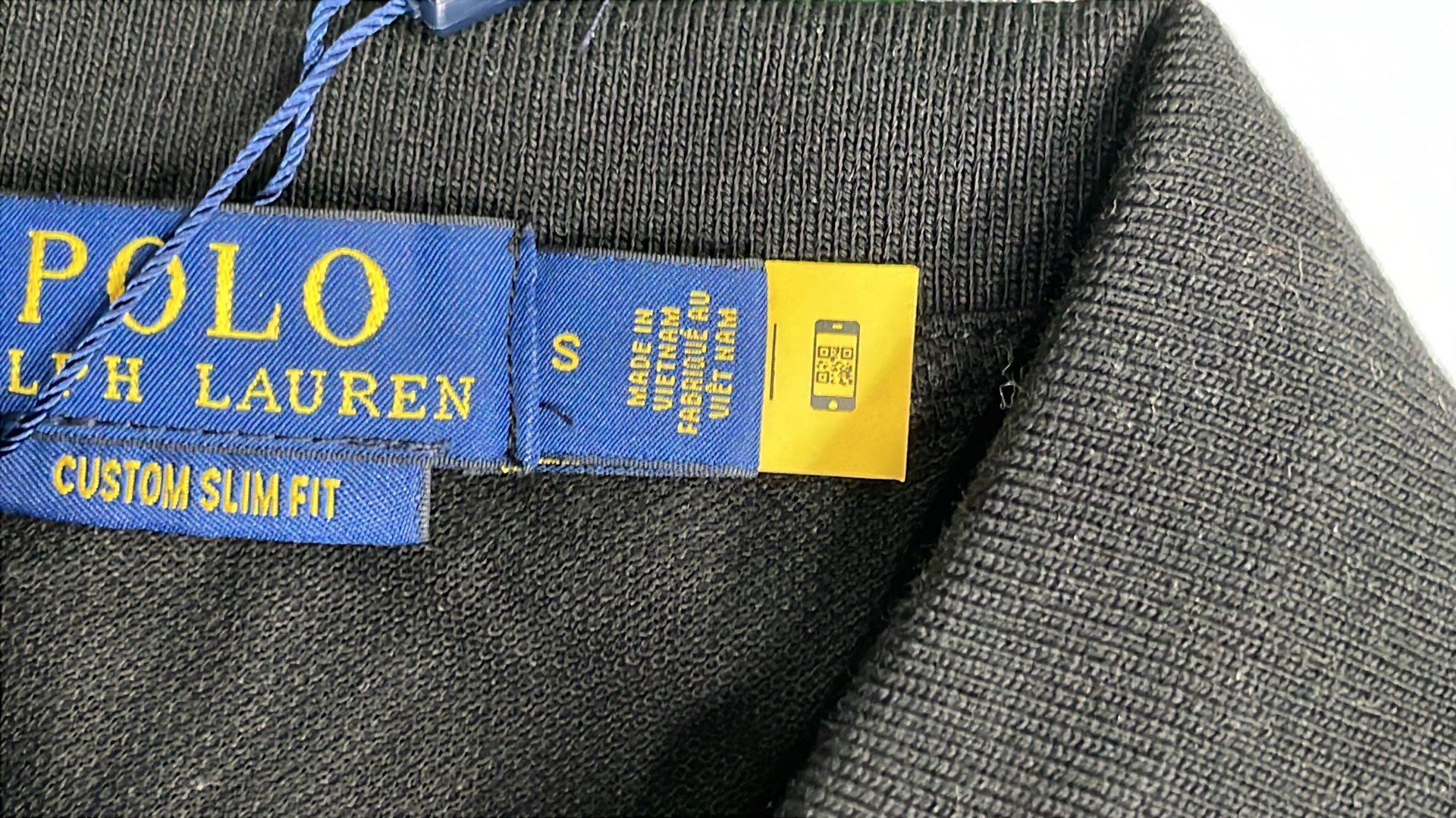 Black Polo Shirt with Gold Pony Logo