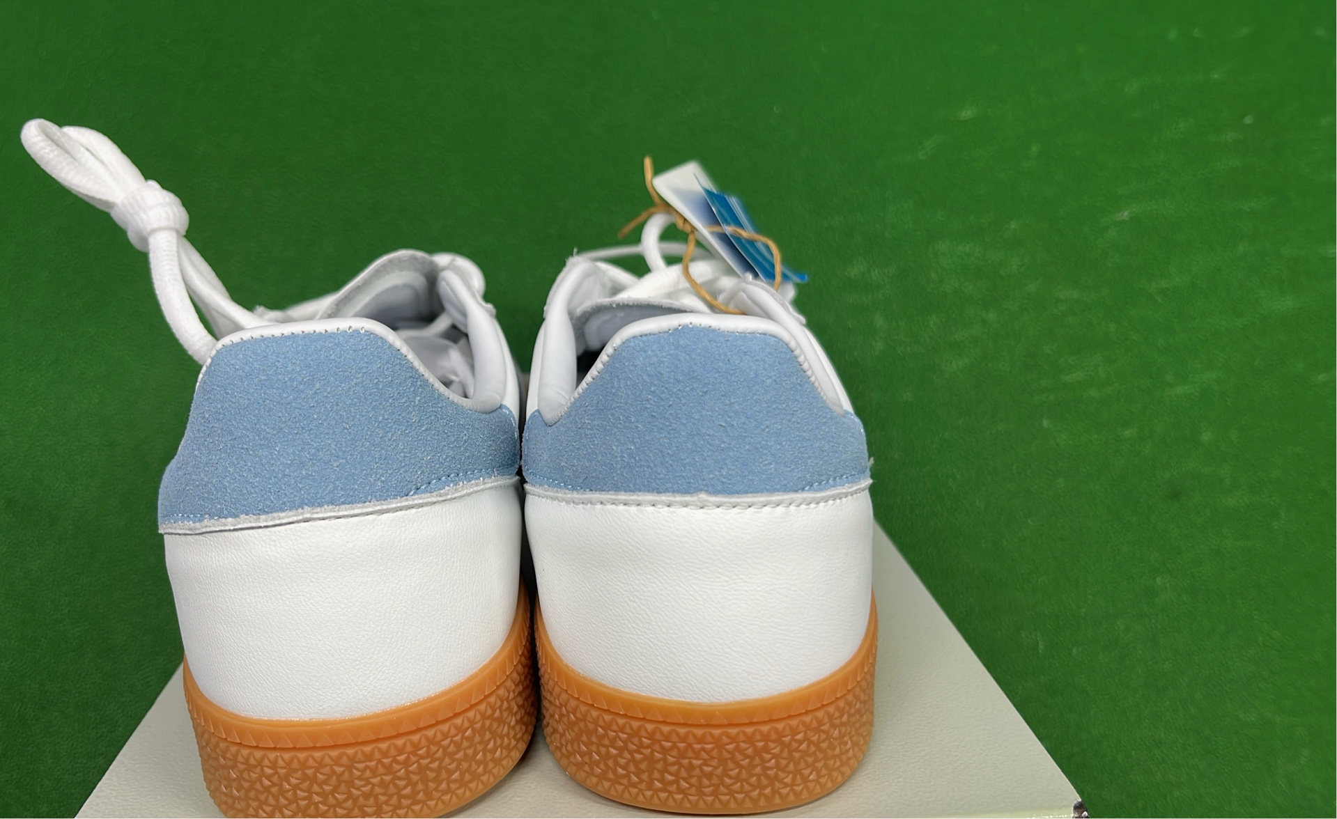 Adidas Spezial Green Suede Sneakers with Mint Stripes