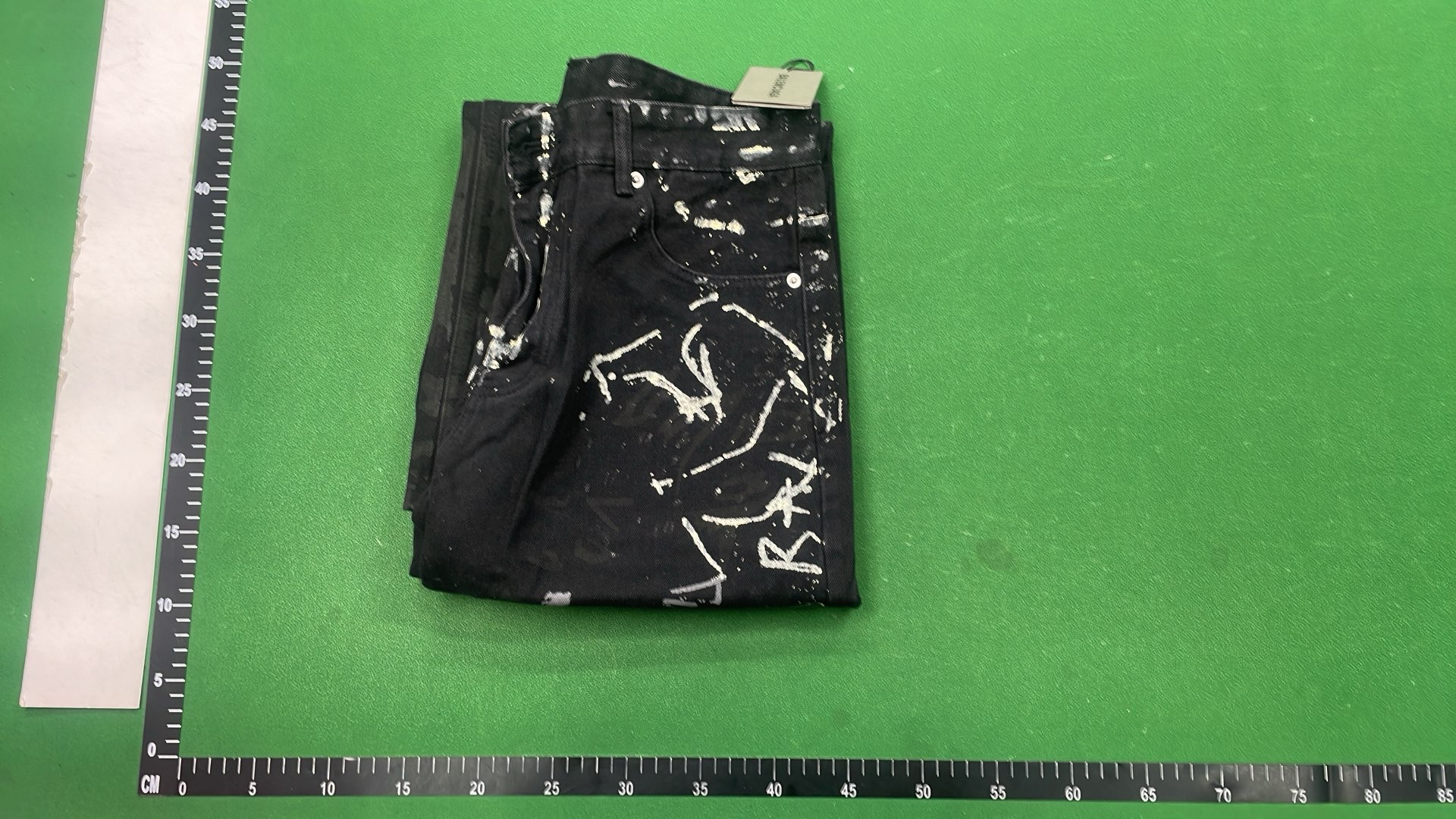 Graffiti Print Black Denim Pants