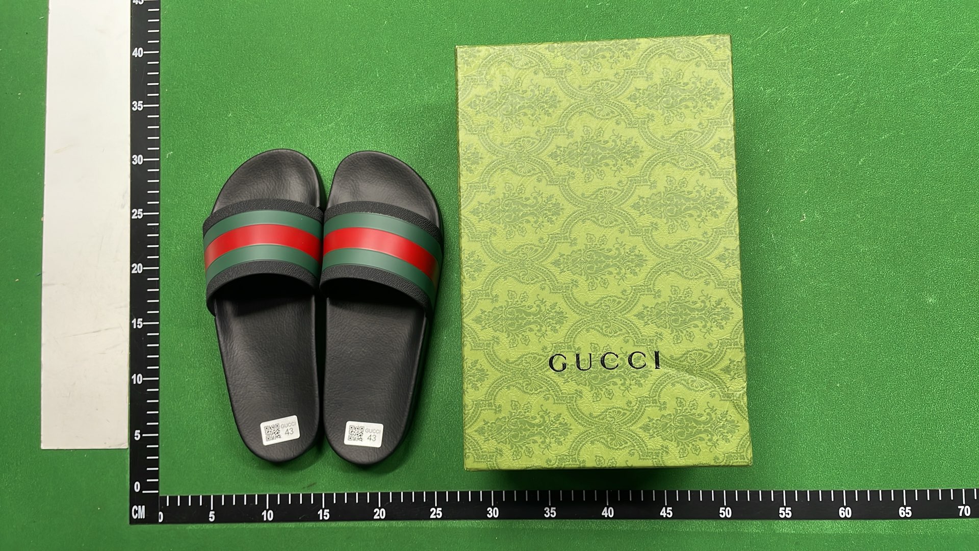Gucci Red and Green Stripe Slide Sandals for Men