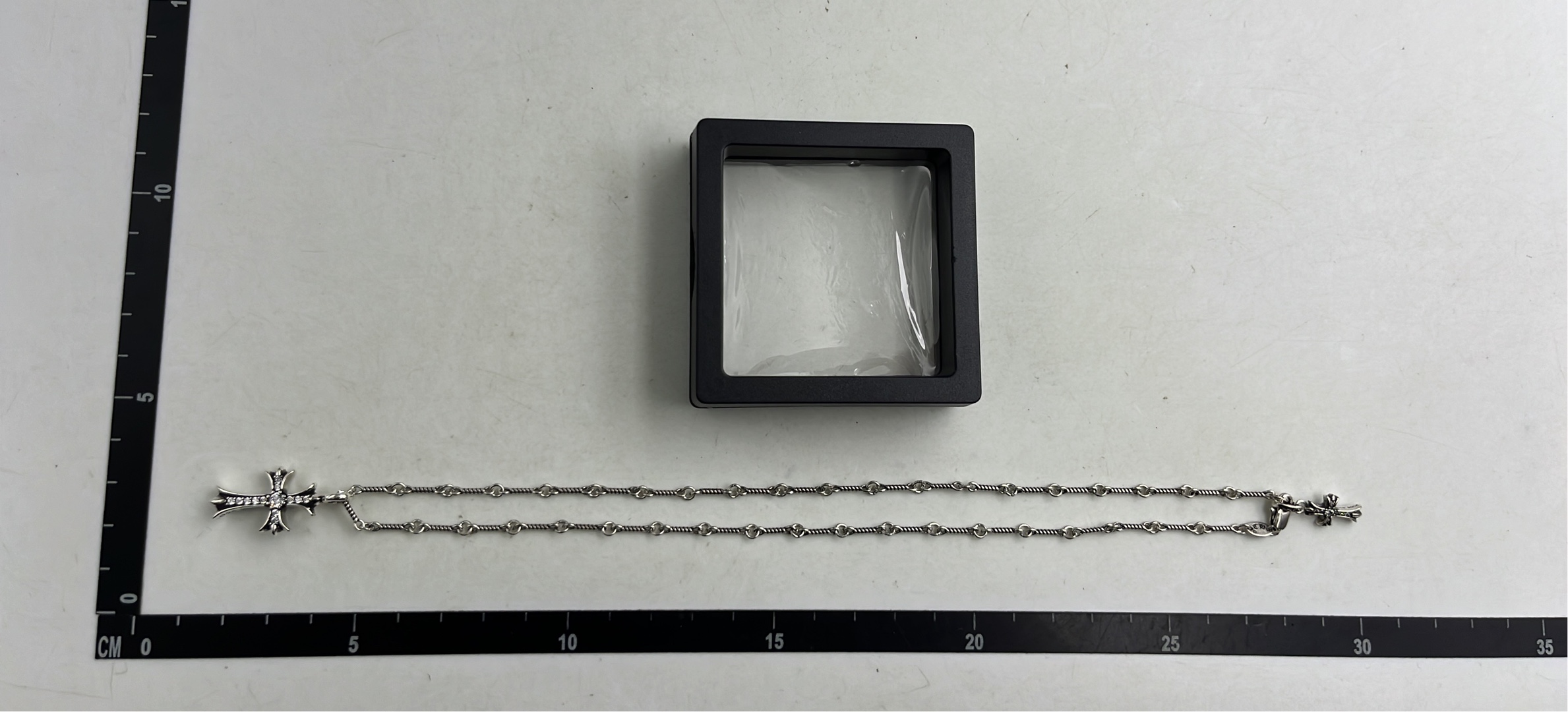 Chrome Hearts Cross Pendant Necklace Silver Chain