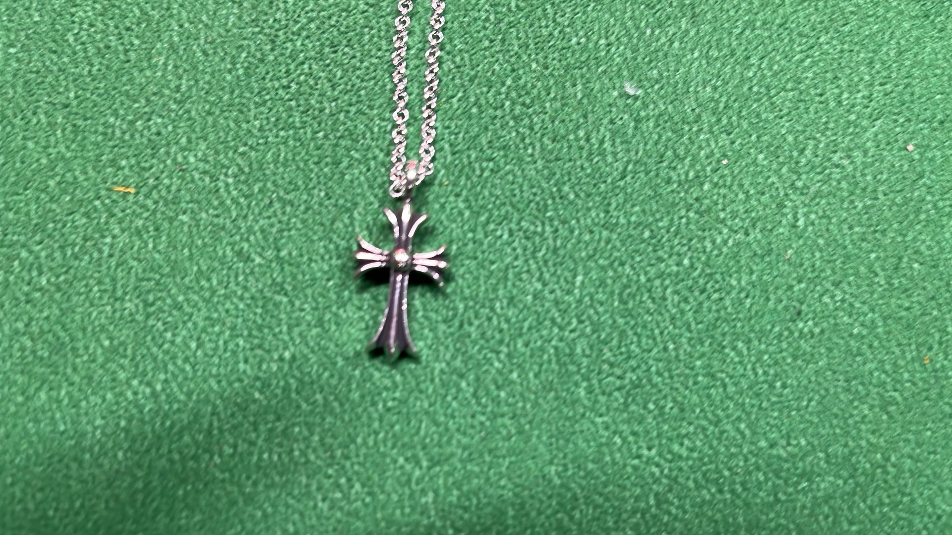 Chrome Hearts Cross Pendant Necklace Silver Chain