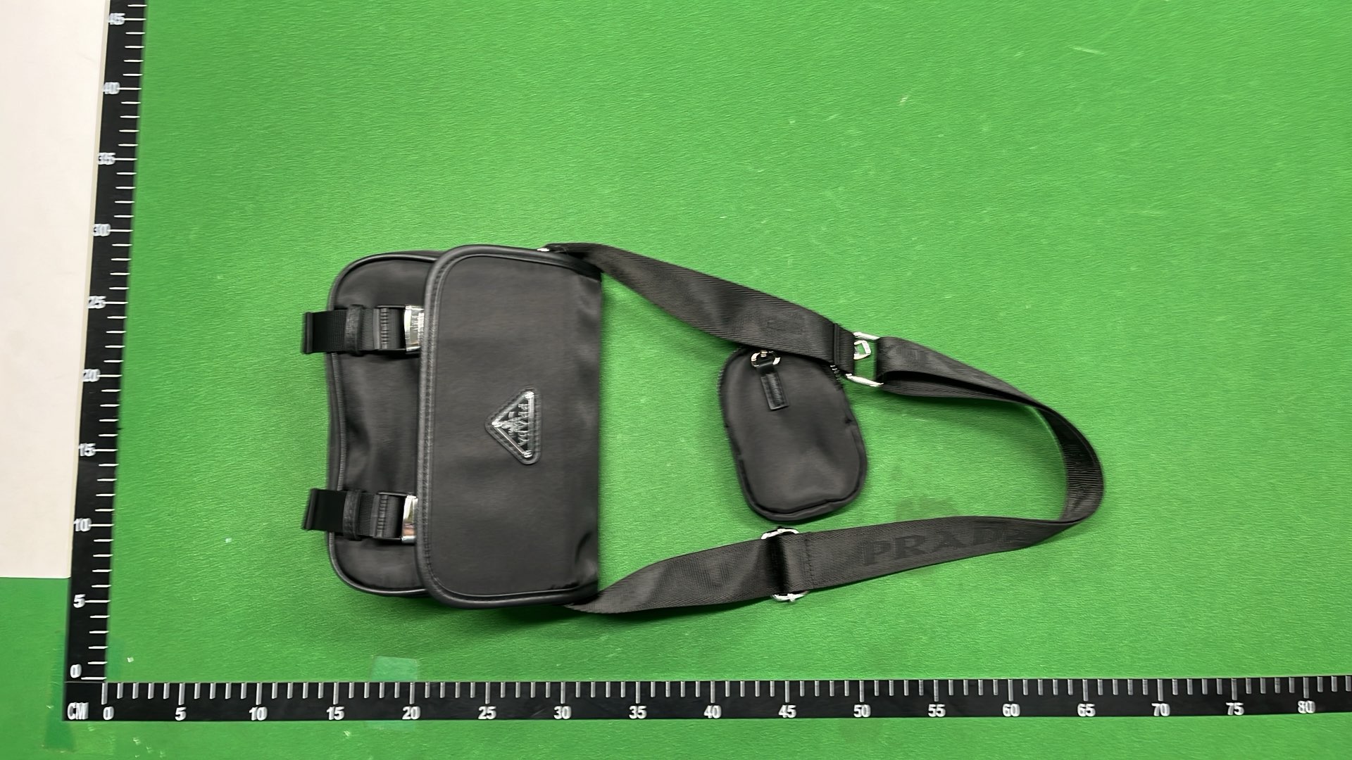 Prada Black Nylon Crossbody Bag with Detachable Pouch