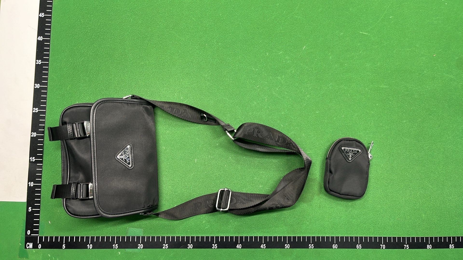 Prada Black Nylon Crossbody Bag with Detachable Pouch