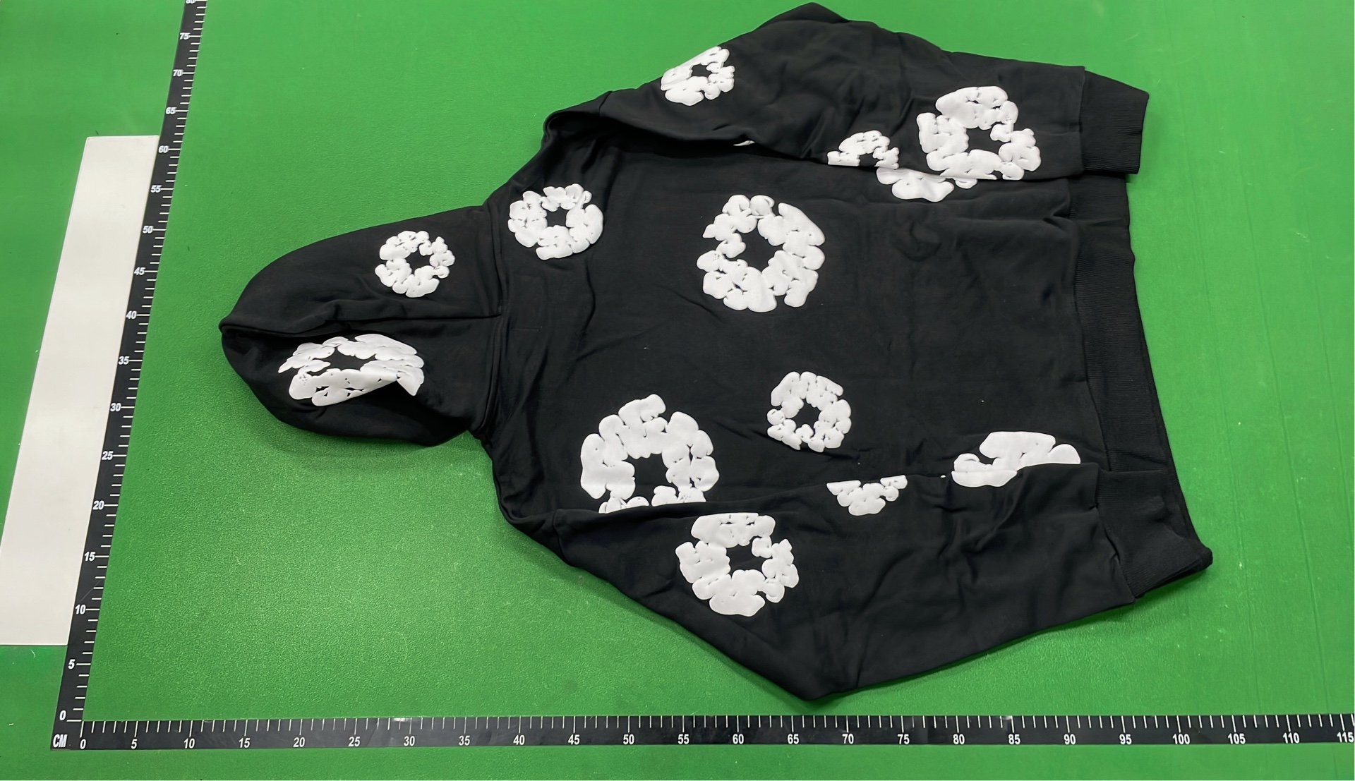 Off-White Floral Print Hoodie Set - Black and Blue