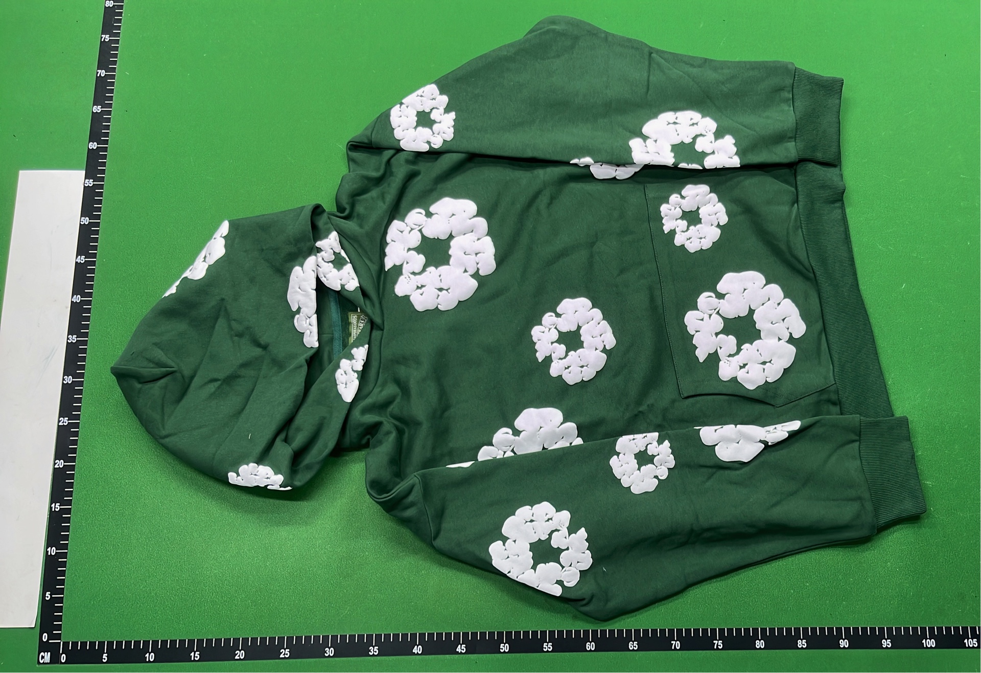 Off-White Floral Print Hoodie Set - Black and Blue