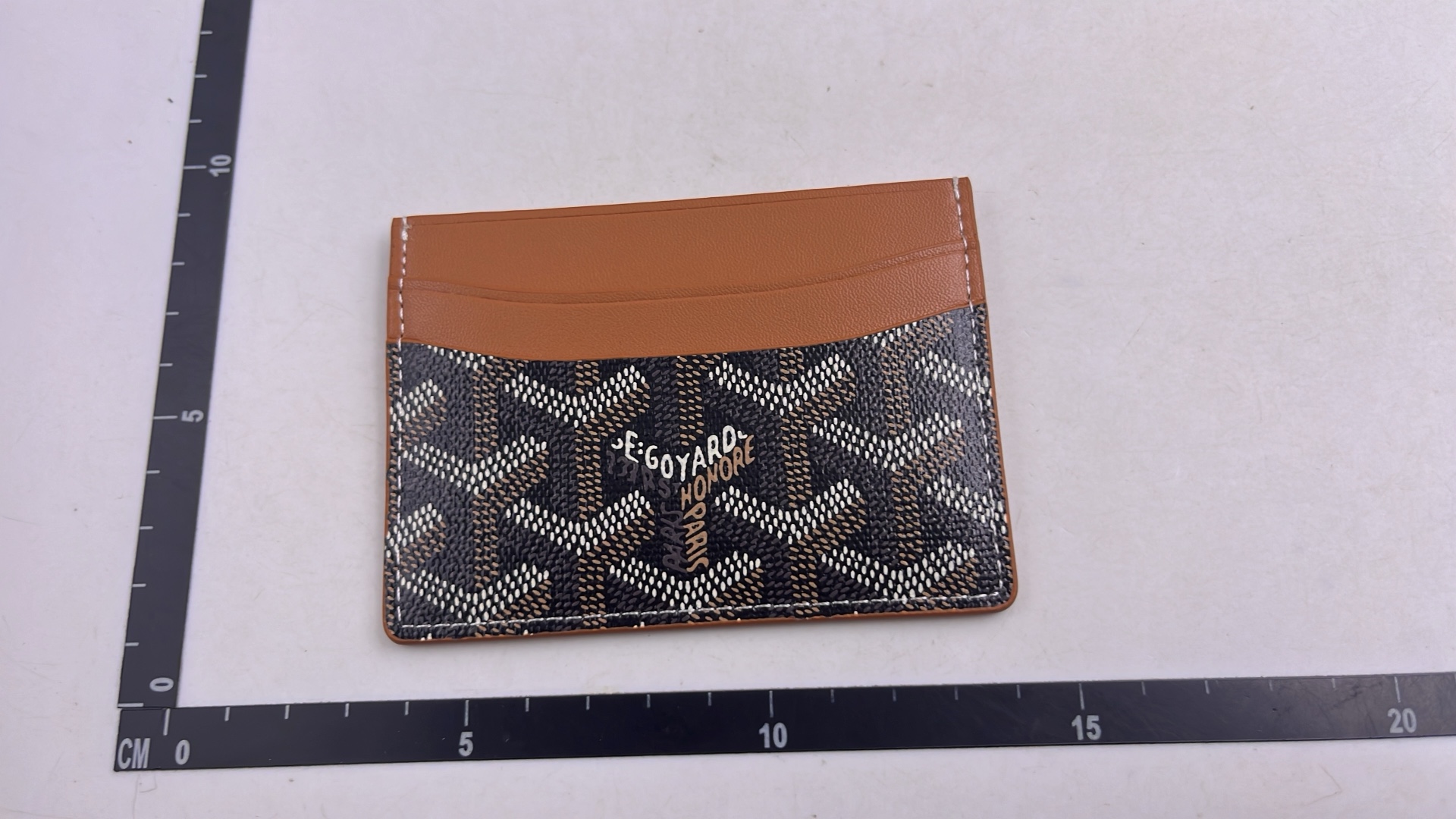 Goyard Orange Card Holder with Monogram Pattern