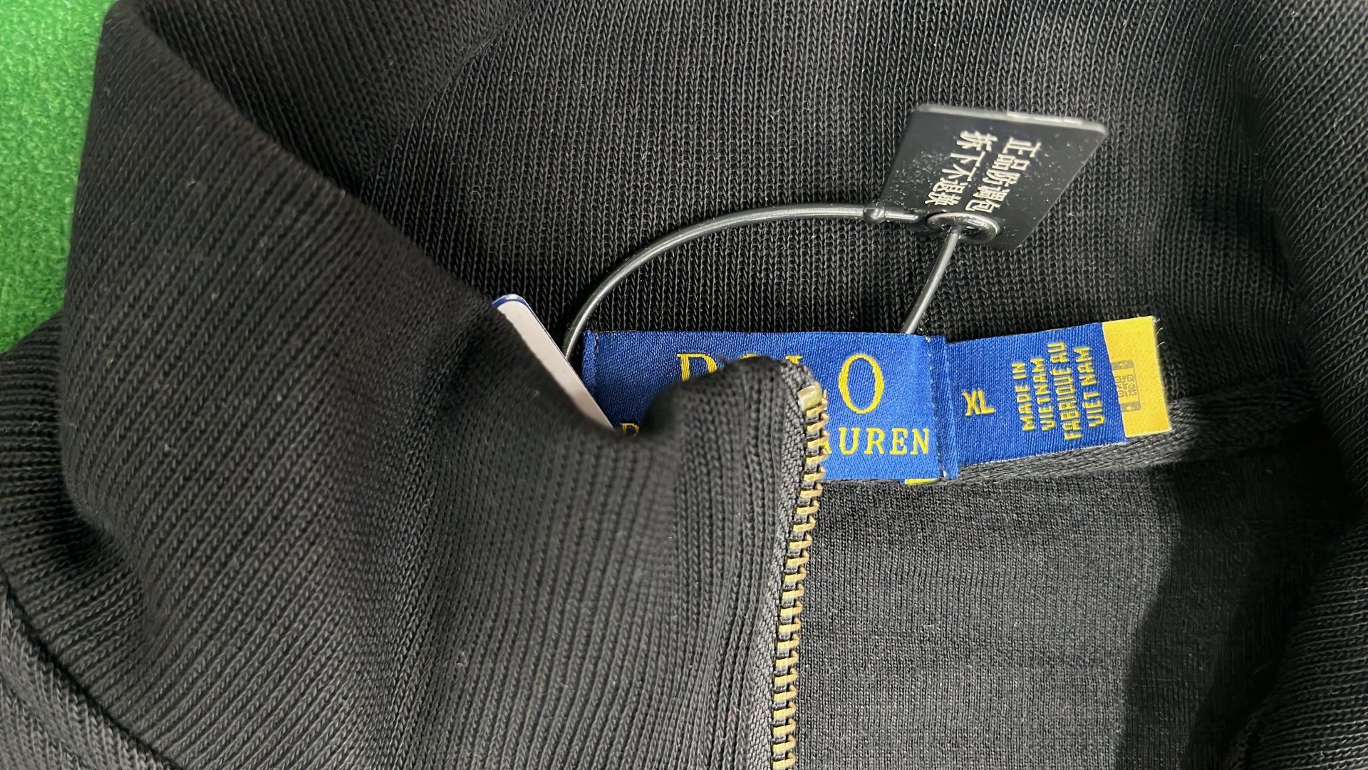 Half-Zip Sweater in Navy, Black, and Green - Men's Classic Fit