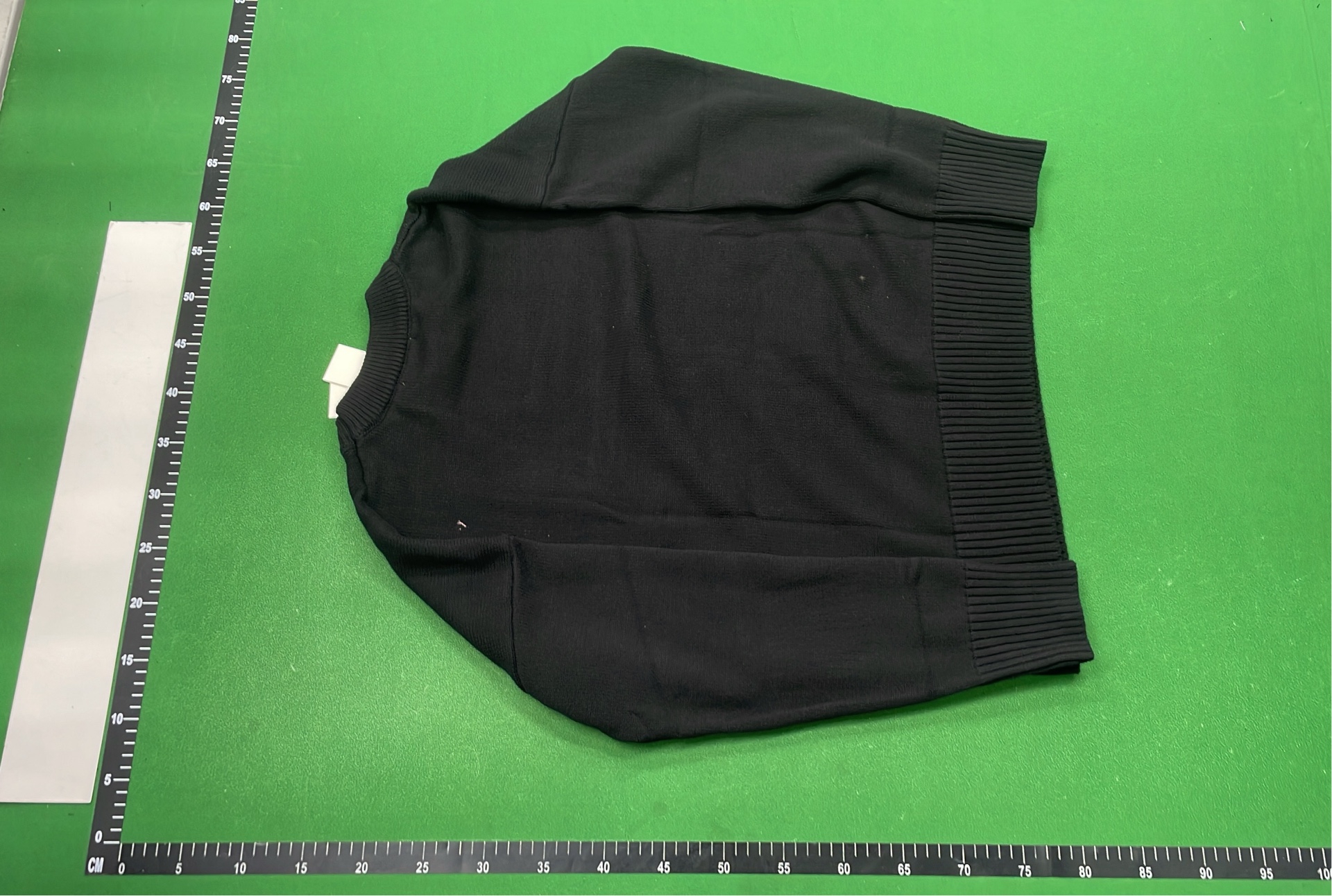 Black V-Neck Sweater with Red Heart and A Logo