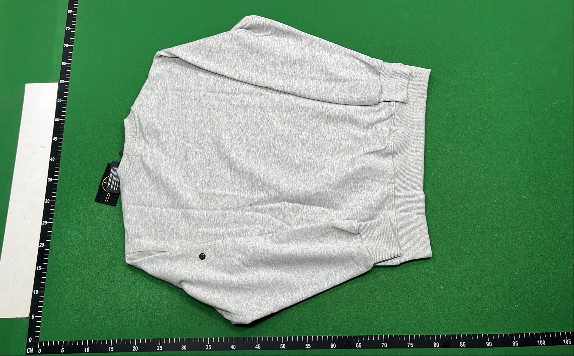 Beige Zip-Up Hoodie with Patch Logo