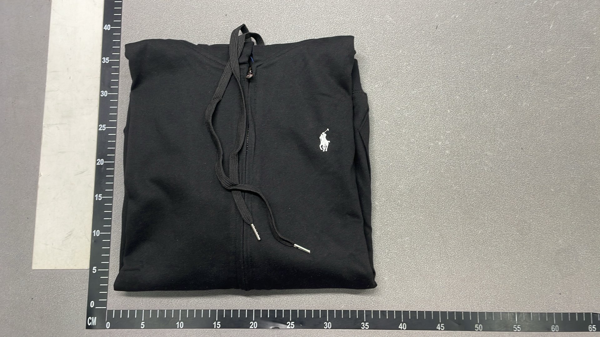 Navy Blue Full-Zip Hoodie with Red Pony Logo