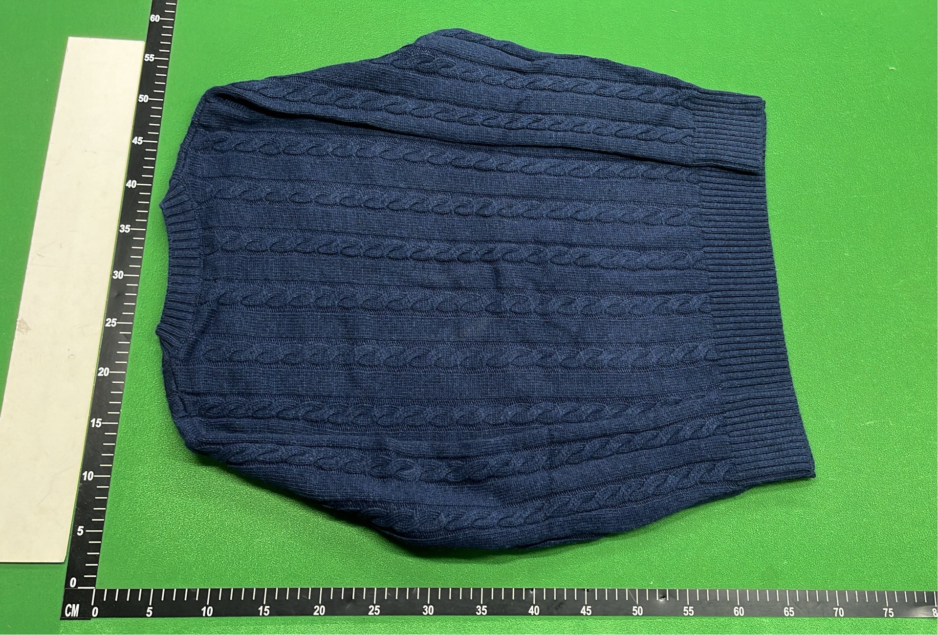 Red Cable Knit Sweater with Navy Logo Embroidery