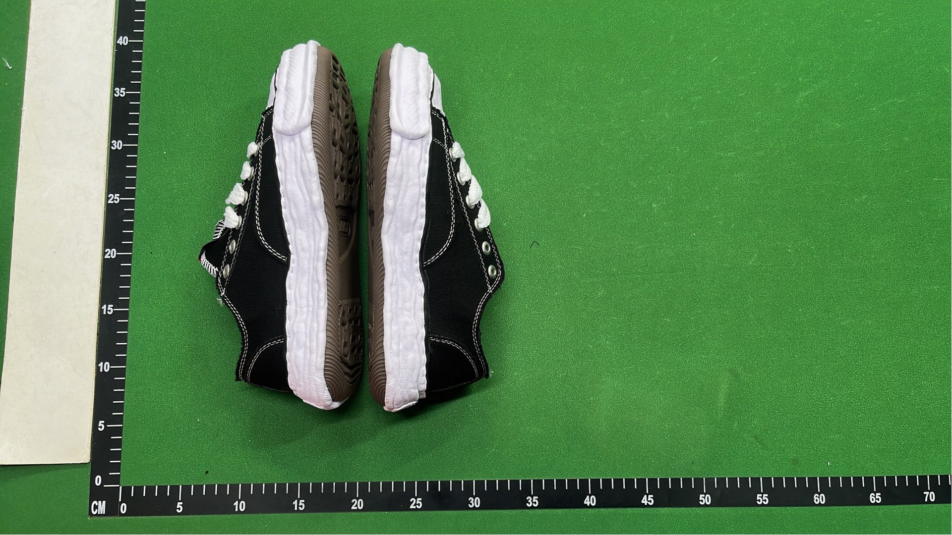 Black Canvas Low Top Sneakers with White Laces and Thick Sole