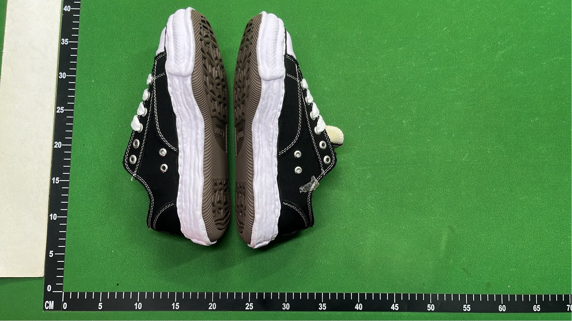 Black Canvas Low Top Sneakers with White Laces and Thick Sole