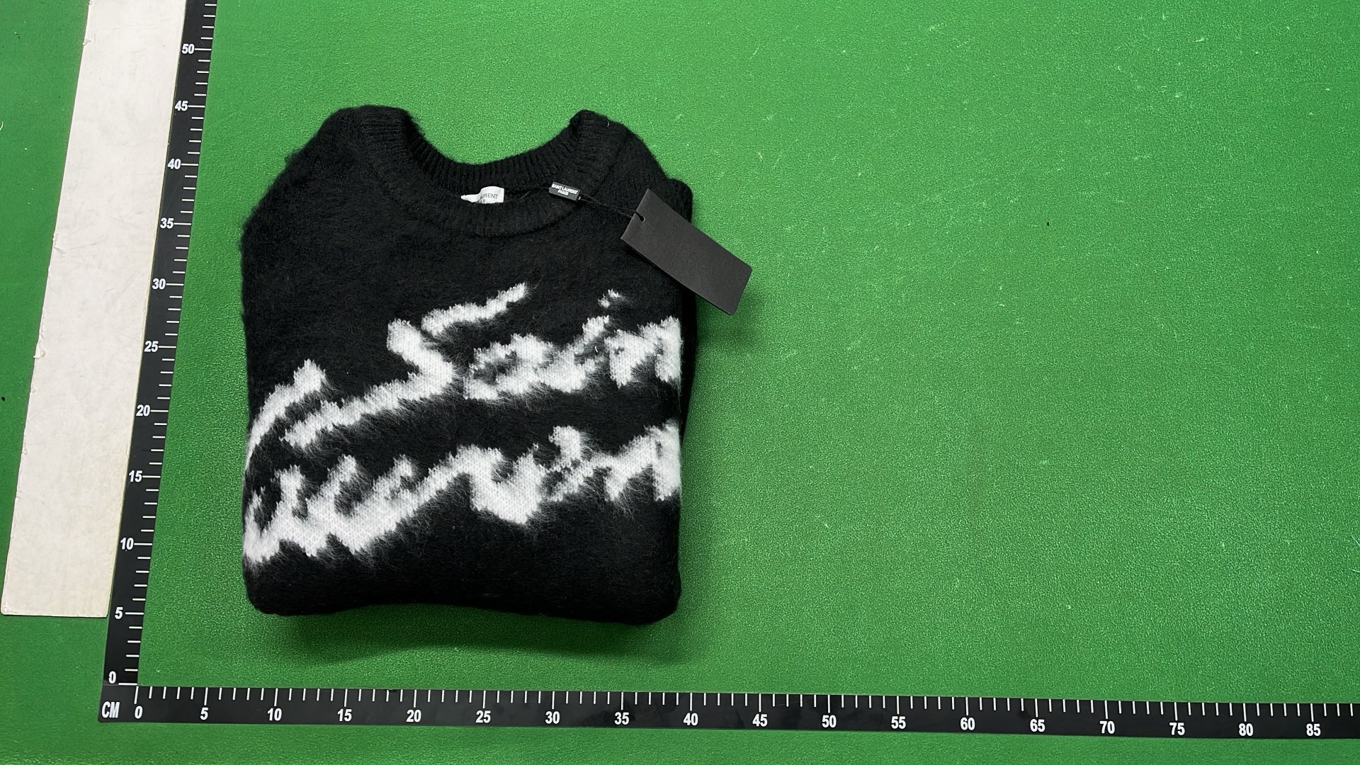 Black Graphic Sweater by Saint Laurent