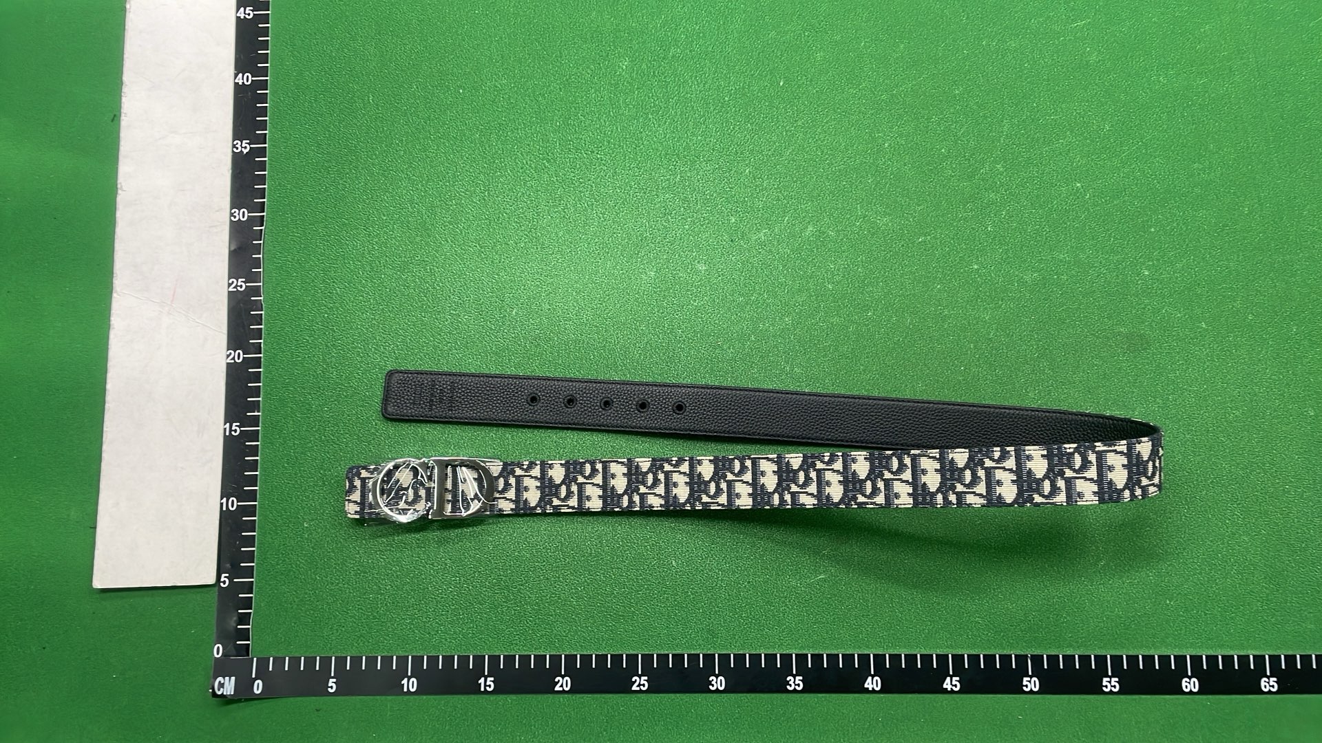 Dior Oblique Print Leather Belt with Metal Buckle